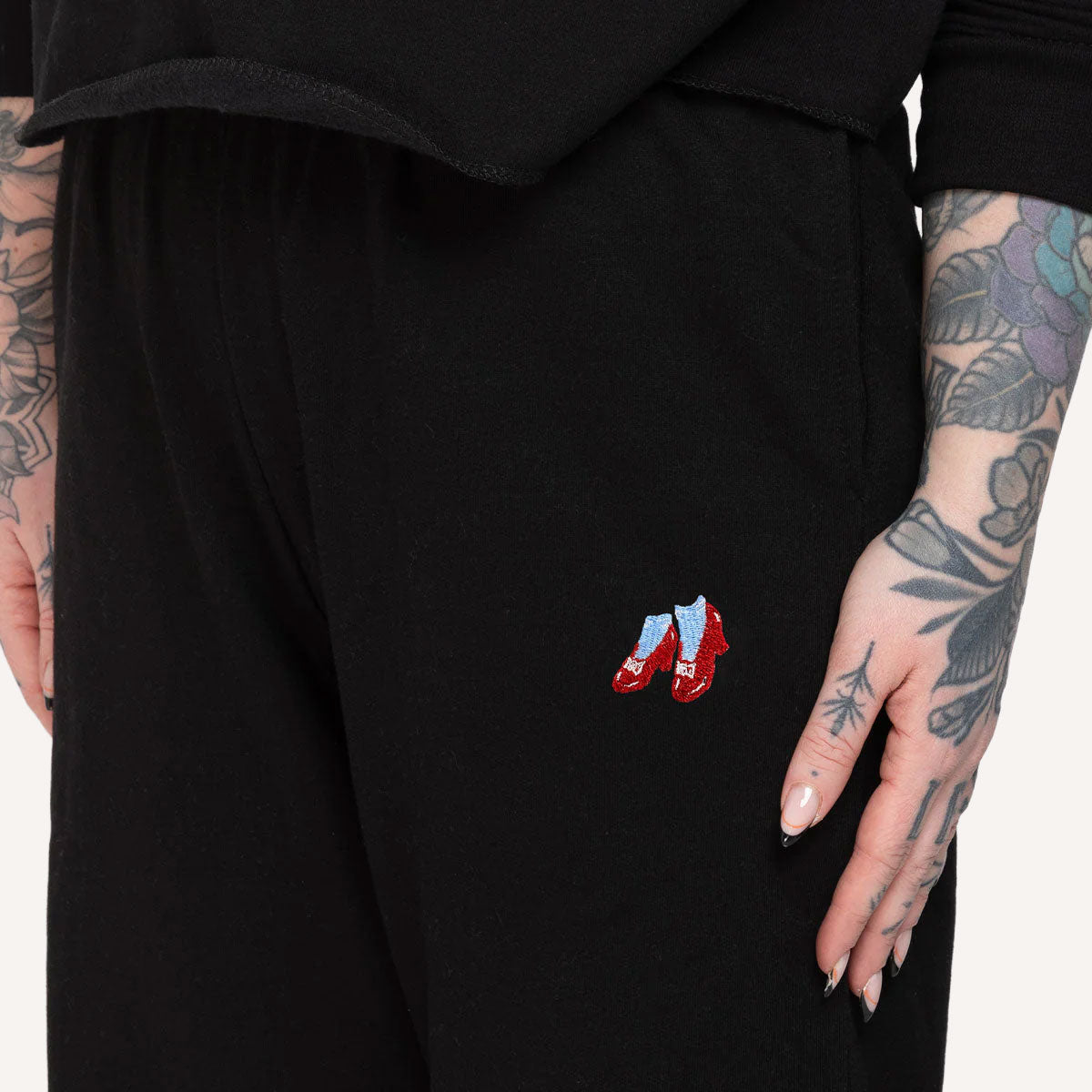Ruby Slippers Embroidery Detail Joggers-Feminist Apparel, Feminist Clothing, Feminist joggers, JH072-The Spark Company