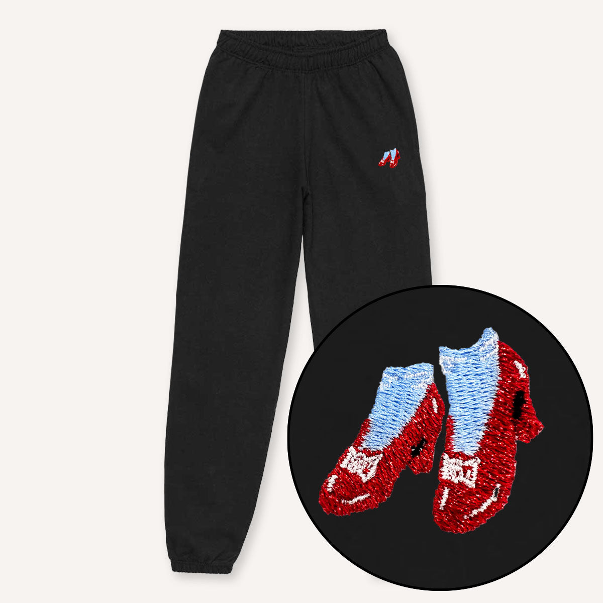 Ruby Slippers Embroidery Detail Joggers-Feminist Apparel, Feminist Clothing, Feminist joggers, JH072-The Spark Company
