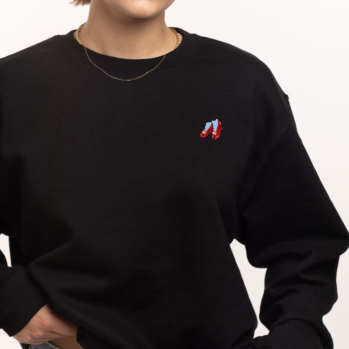 Ruby Slippers Embroidery Detail Sweatshirt-Feminist Apparel, Feminist Clothing, Feminist Sweatshirt, JH030-The Spark Company