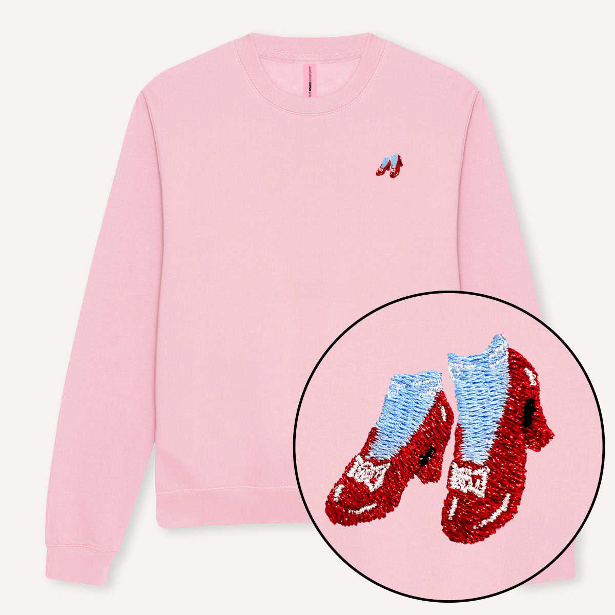 Ruby Slippers Embroidery Detail Sweatshirt-Feminist Apparel, Feminist Clothing, Feminist Sweatshirt, JH030-The Spark Company