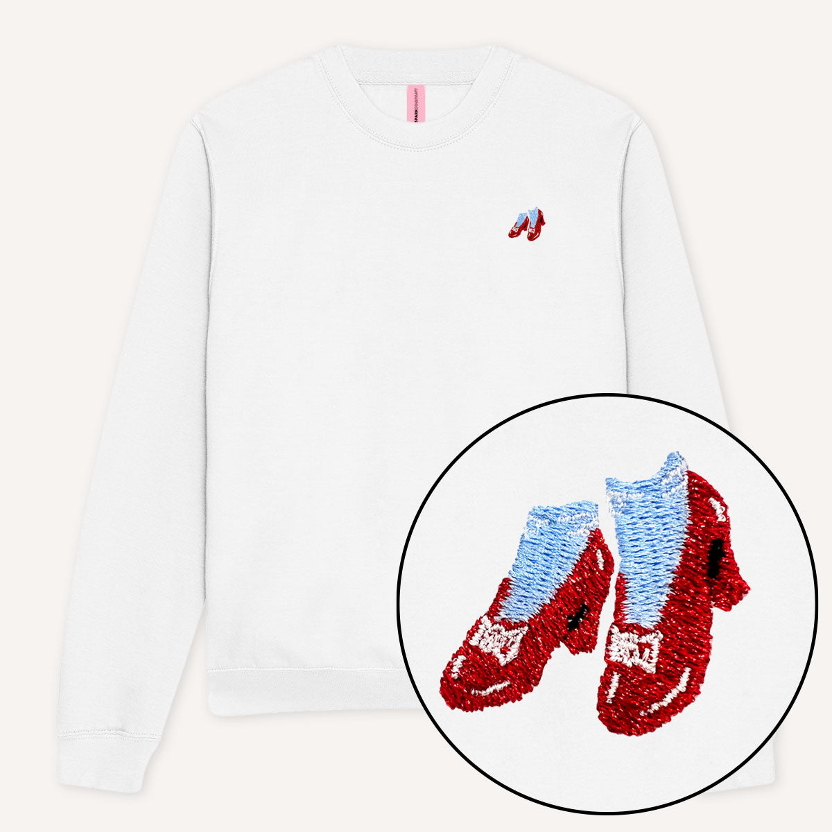 Ruby Slippers Embroidery Detail Sweatshirt-Feminist Apparel, Feminist Clothing, Feminist Sweatshirt, JH030-The Spark Company