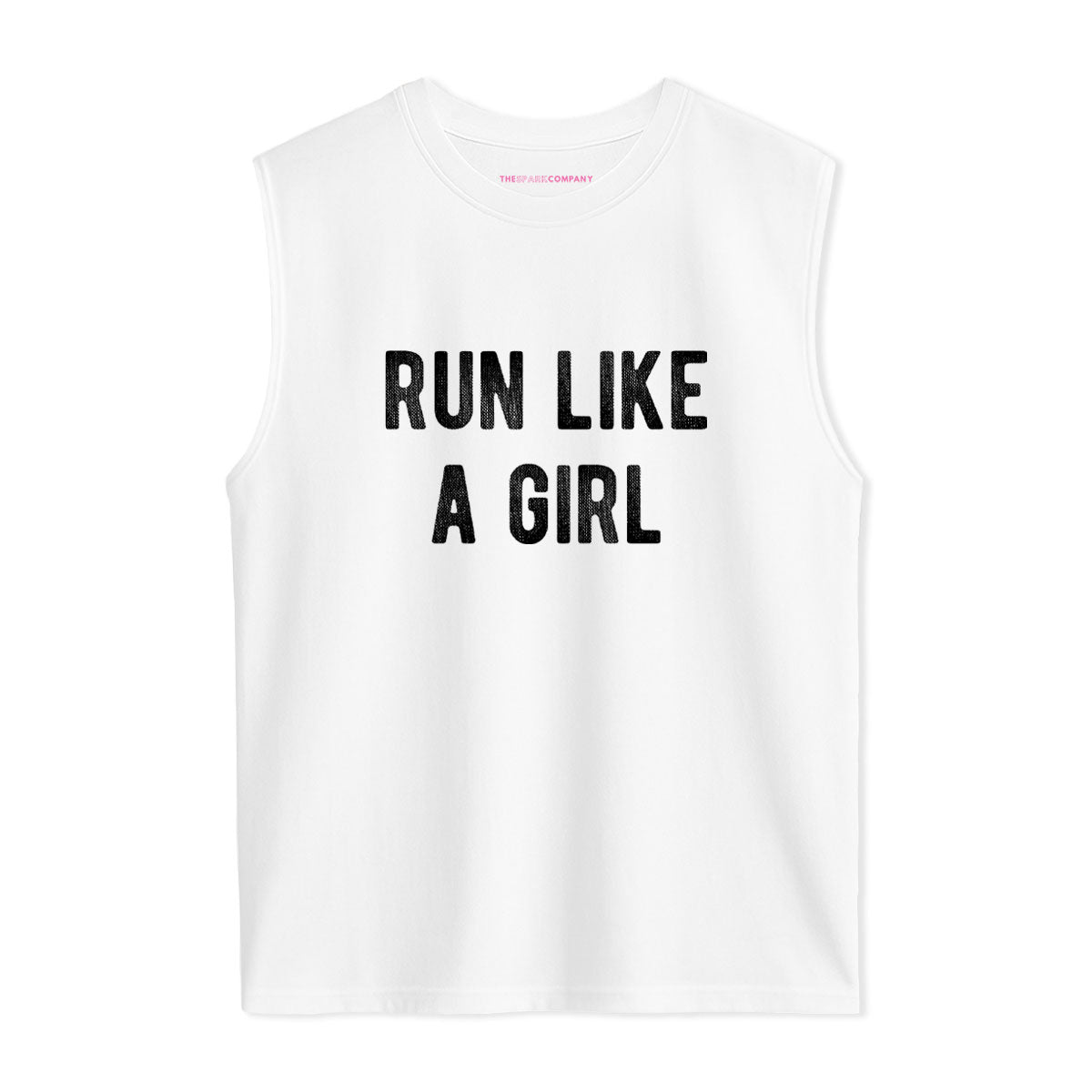 Run Like A Girl Sleeveless T-Shirt-Feminist Apparel, Feminist Clothing, Feminist Sleeveless T Shirt, EP01S-The Spark Company