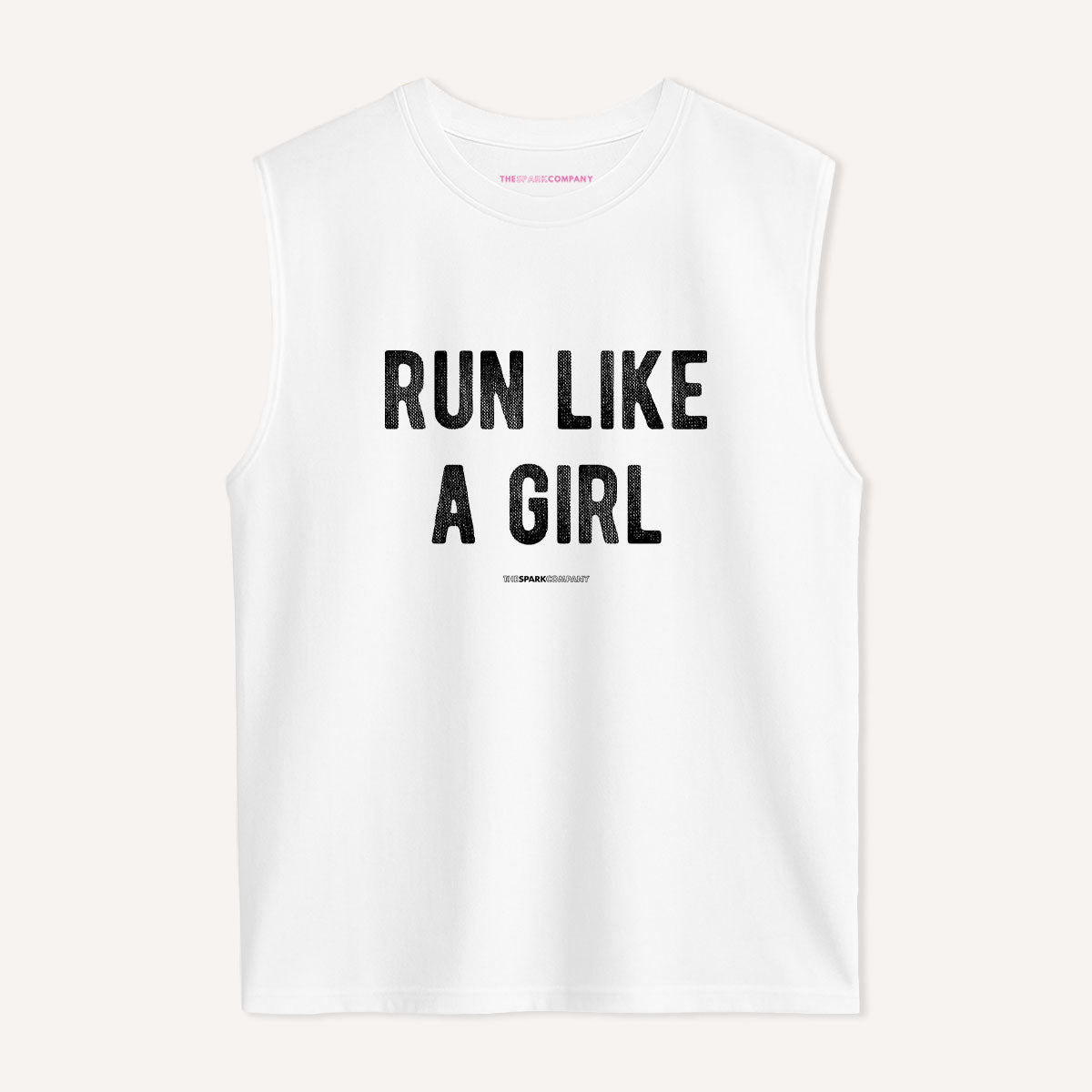 Run Like A Girl Sleeveless T-Shirt-Feminist Apparel, Feminist Clothing, Feminist Sleeveless T Shirt, EP01S-The Spark Company