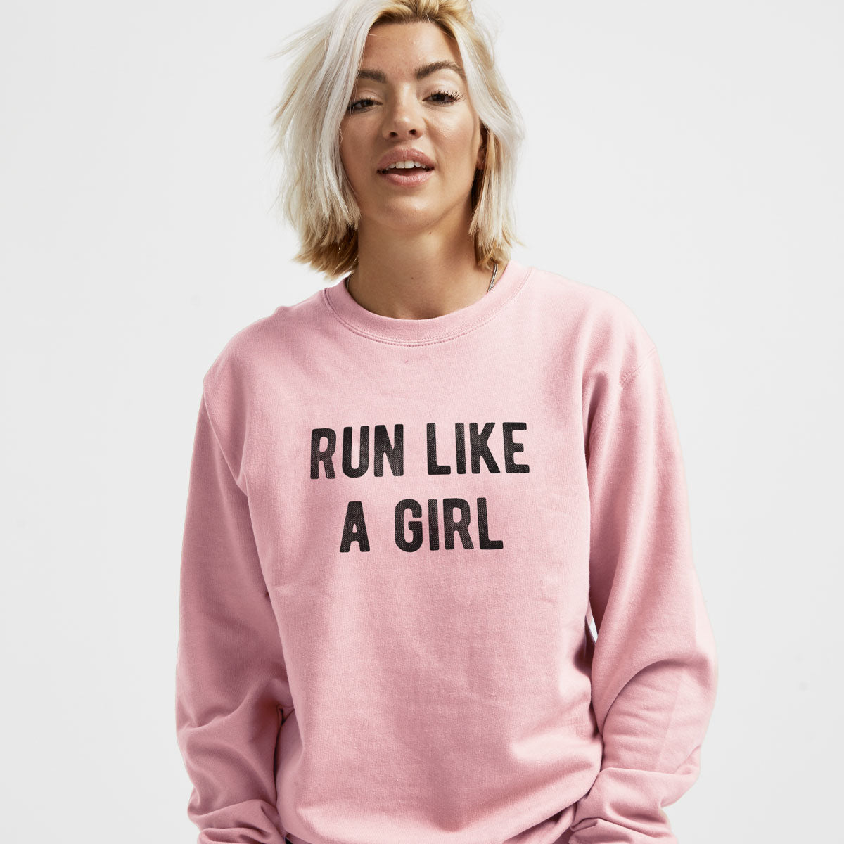 Run Like A Girl Sweatshirt-Feminist Apparel, Feminist Clothing, Feminist Sweatshirt, JH030-The Spark Company