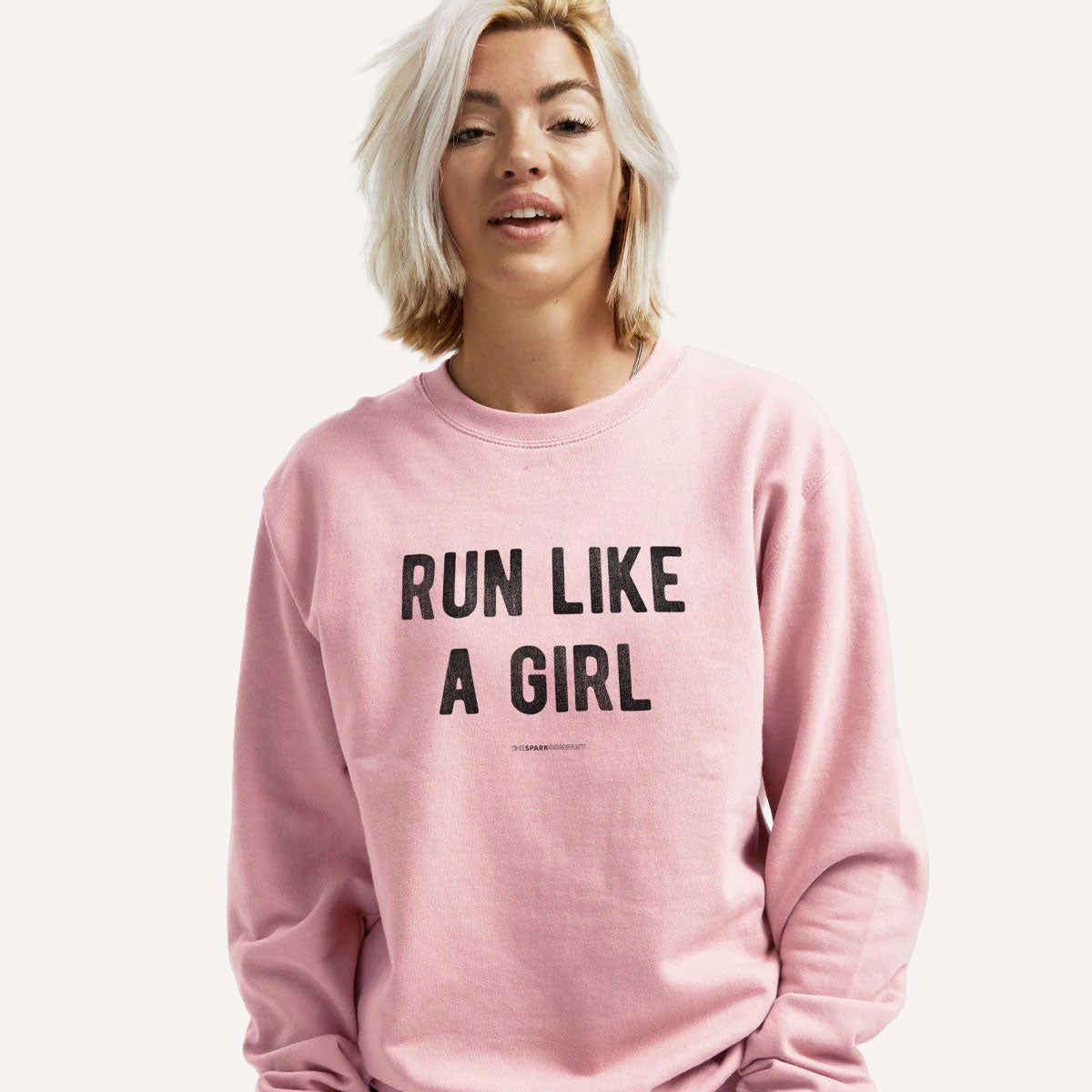Run Like A Girl Sweatshirt-Feminist Apparel, Feminist Clothing, Feminist Sweatshirt, JH030-The Spark Company