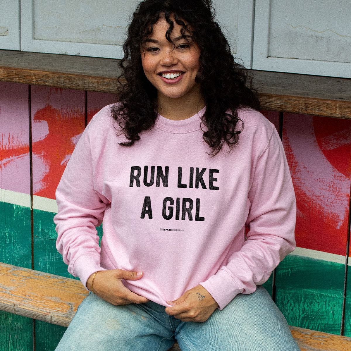 Run Like A Girl Sweatshirt-Feminist Apparel, Feminist Clothing, Feminist Sweatshirt, JH030-The Spark Company