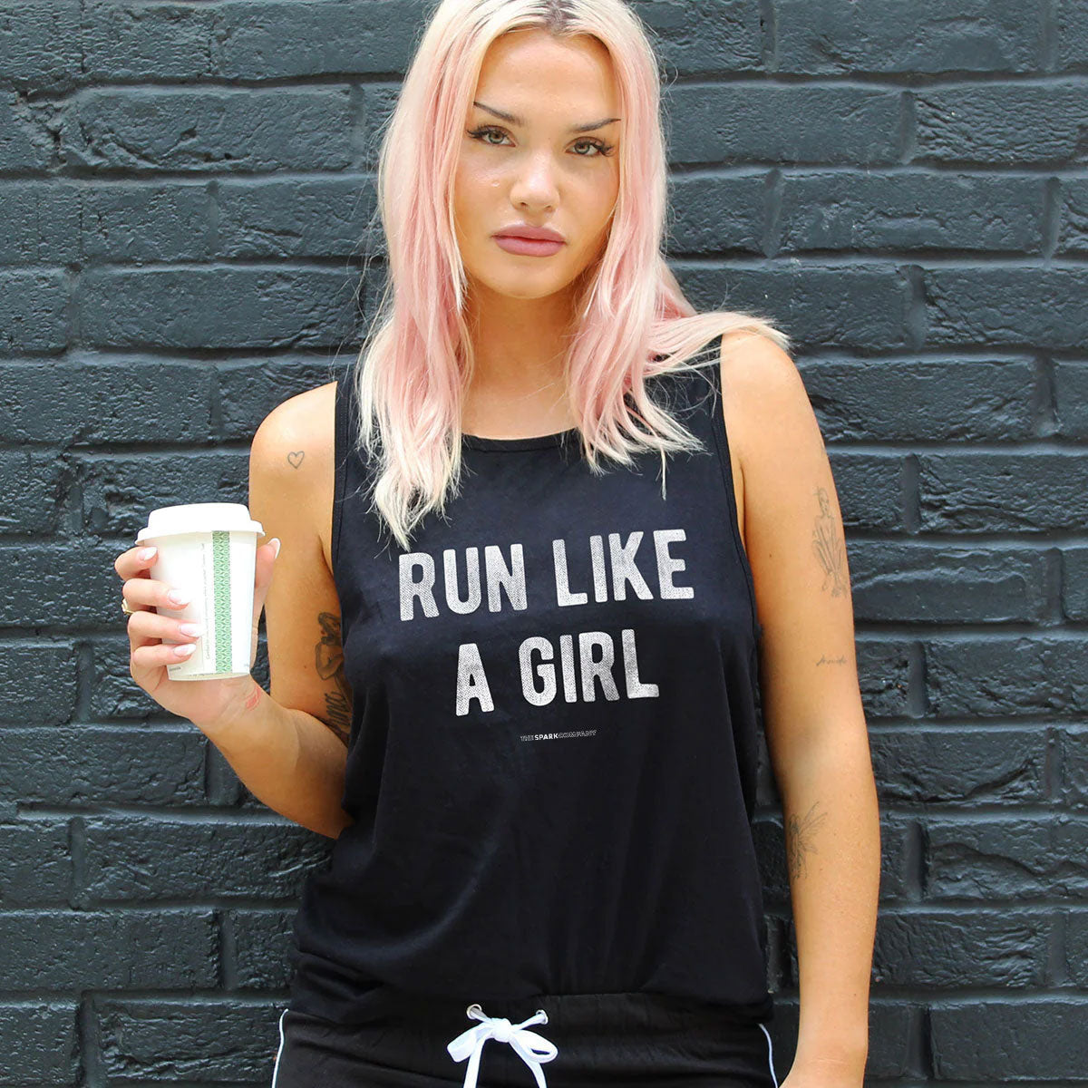 Run Like A Girl Tank Top-Feminist Apparel, Feminist Clothing, Feminist Tank, 03980-The Spark Company