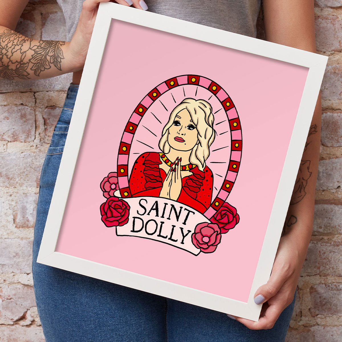 Saint Dolly Art Print-Feminist Apparel, Feminist Gift, Feminist Art Print-The Spark Company