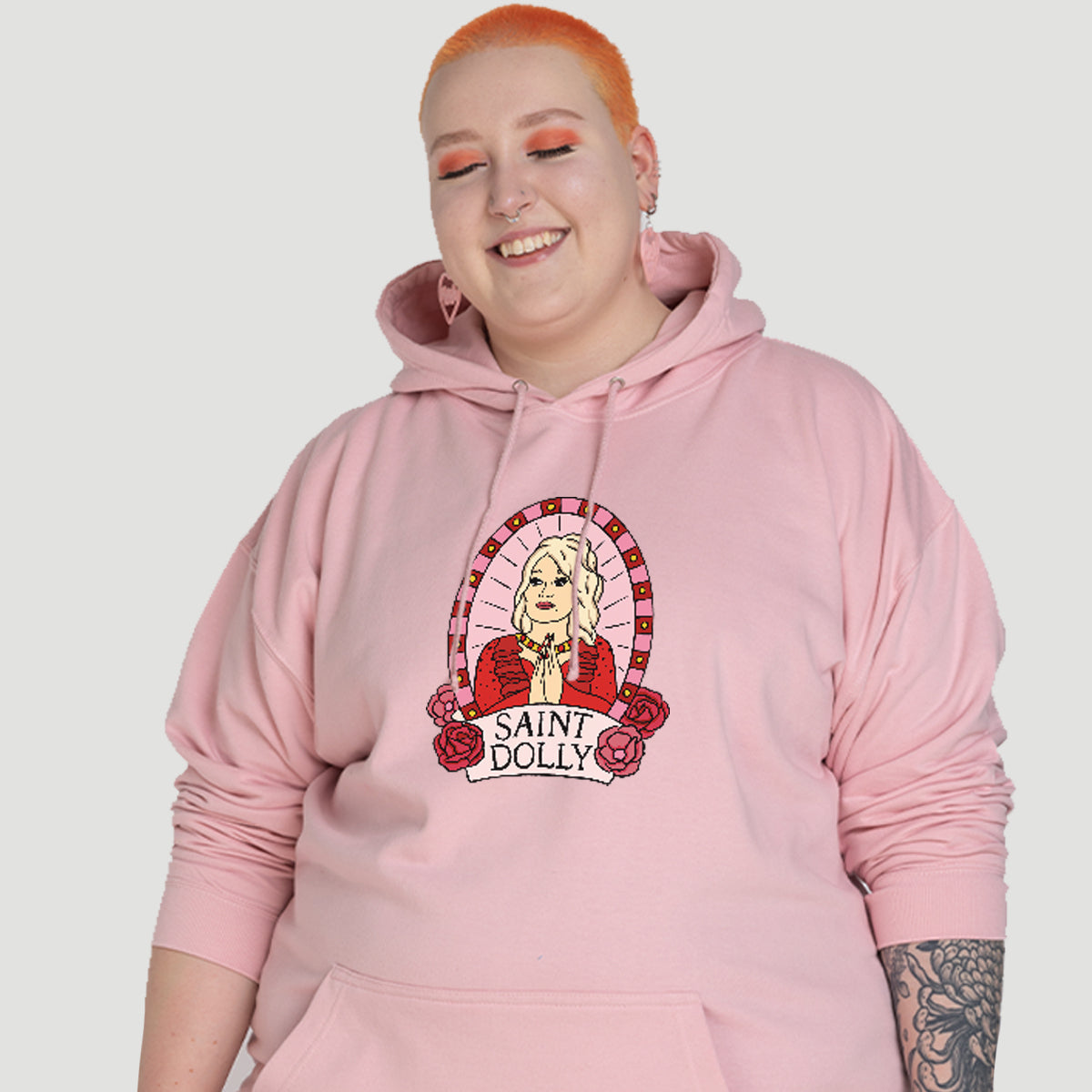Saint Dolly Hoodie-Feminist Apparel, Feminist Clothing, Feminist Hoodie, JH001-The Spark Company