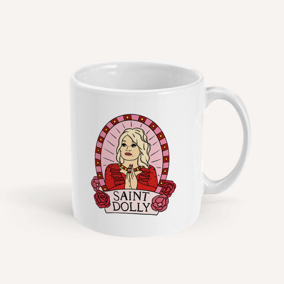 Saint Dolly Mug-Feminist Apparel, Feminist Gift, Feminist Coffee Mug, 11oz White Ceramic-The Spark Company