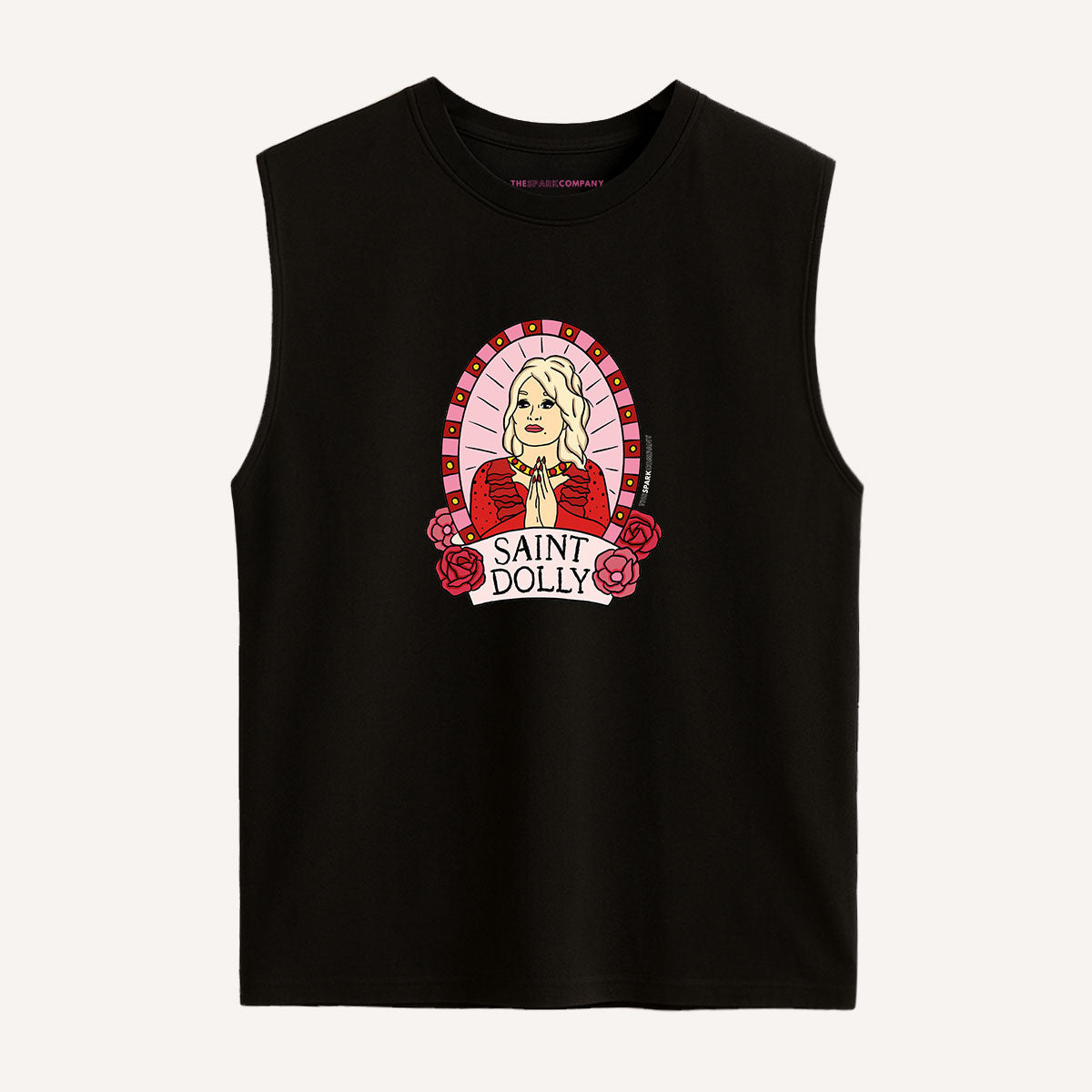Saint Dolly Sleeveless T-Shirt-Feminist Apparel, Feminist Clothing, Feminist Sleeveless T Shirt, EP01S-The Spark Company