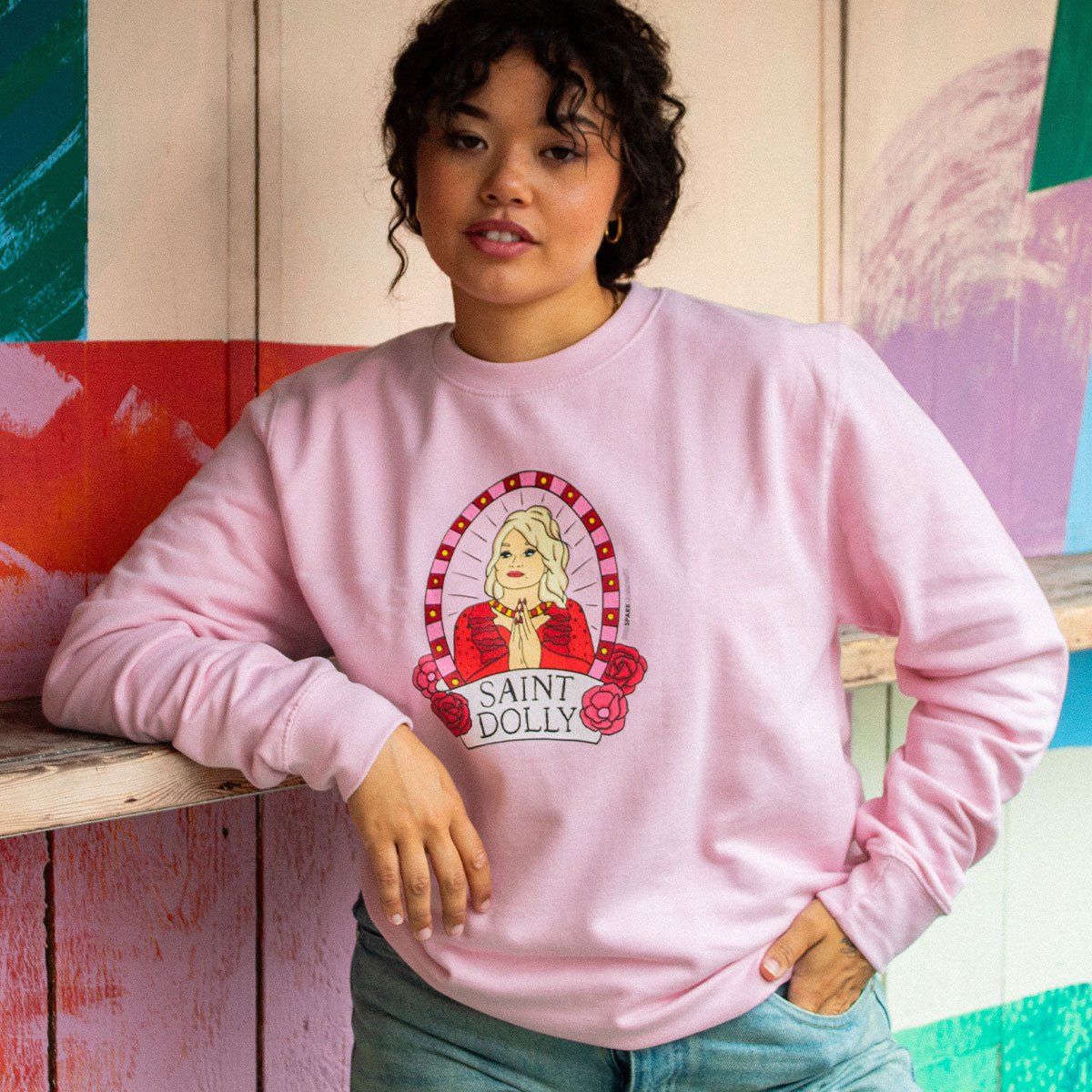 Saint Dolly Sweatshirt-Feminist Apparel, Feminist Clothing, Feminist Sweatshirt, JH030-The Spark Company