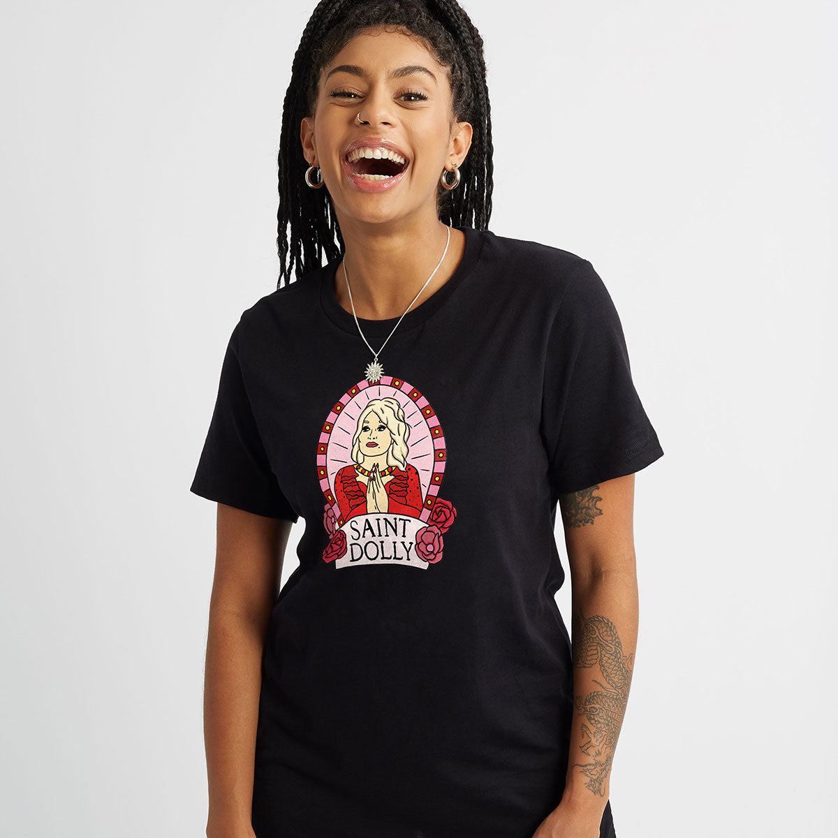 Saint Dolly T-Shirt-Feminist Apparel, Feminist Clothing, Feminist T Shirt, BC3001-The Spark Company