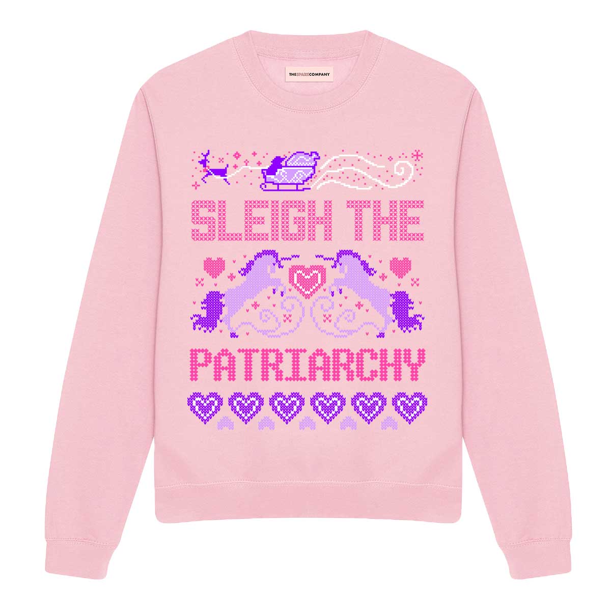 Sleigh The Patriarchy Ugly Christmas Jumper-Feminist Apparel, Feminist Clothing, Feminist Sweatshirt, JH030-The Spark Company