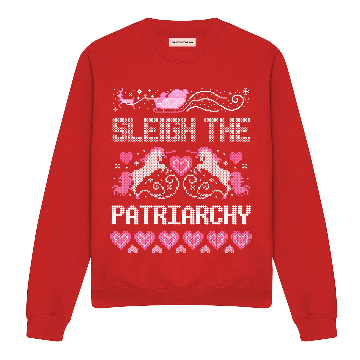 Sleigh The Patriarchy Ugly Christmas Jumper-Feminist Apparel, Feminist Clothing, Feminist Sweatshirt, JH030-The Spark Company