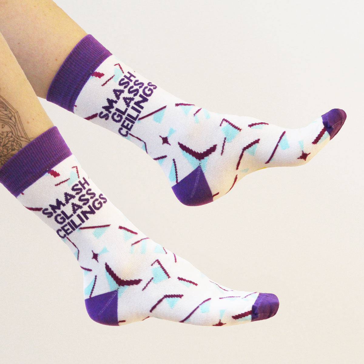 Smash Glass Ceilings Socks-Feminist Apparel, Feminist Clothing, Feminist Socks-The Spark Company
