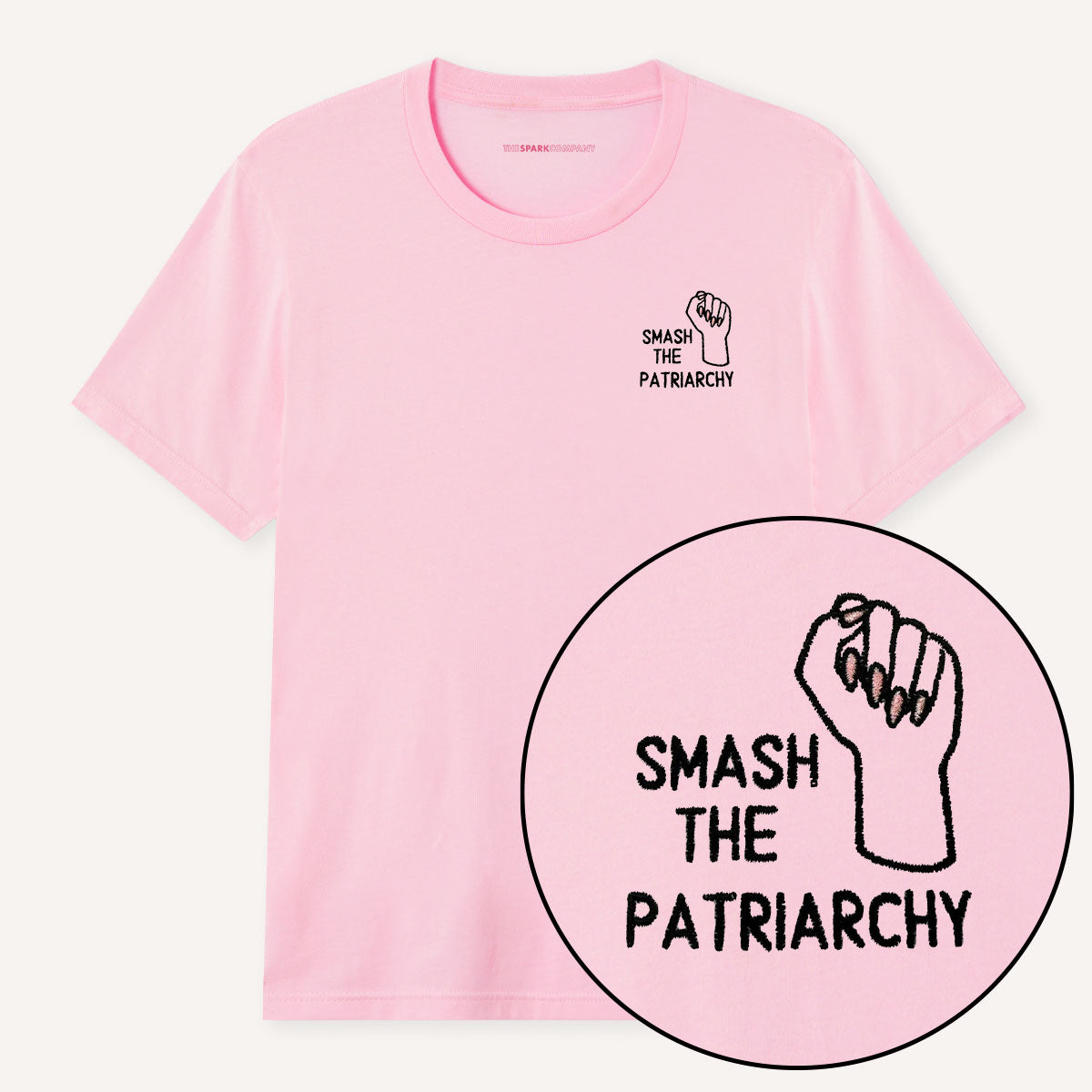 Smash The Patriarchy Embroidered T-Shirt-Feminist Apparel, Feminist Clothing, Feminist T Shirt, BC3001-The Spark Company