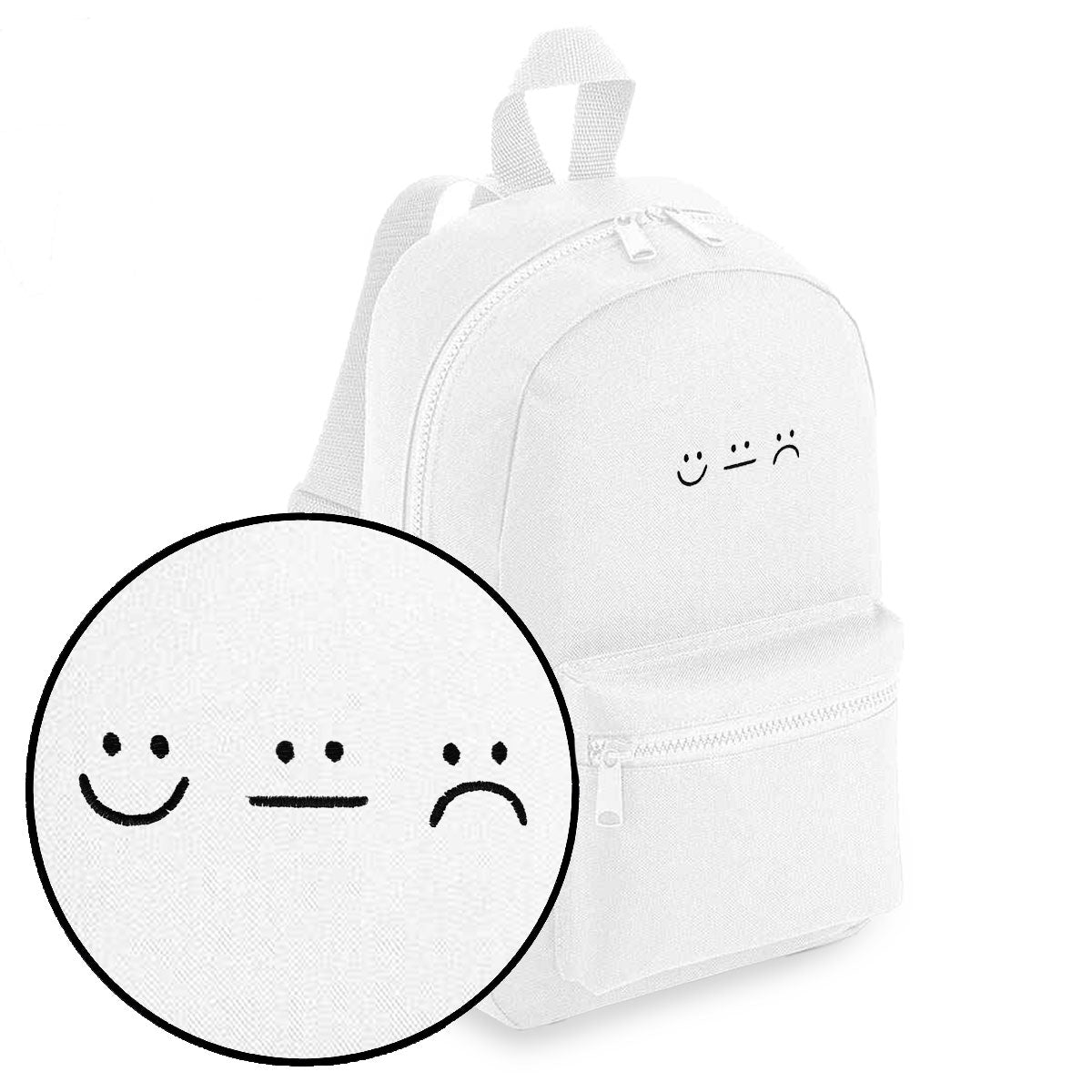 Smileys Embroidered Mini Backpack-Feminist Apparel, Feminist Gift, Feminist Mini Backpack, BG153-The Spark Company
