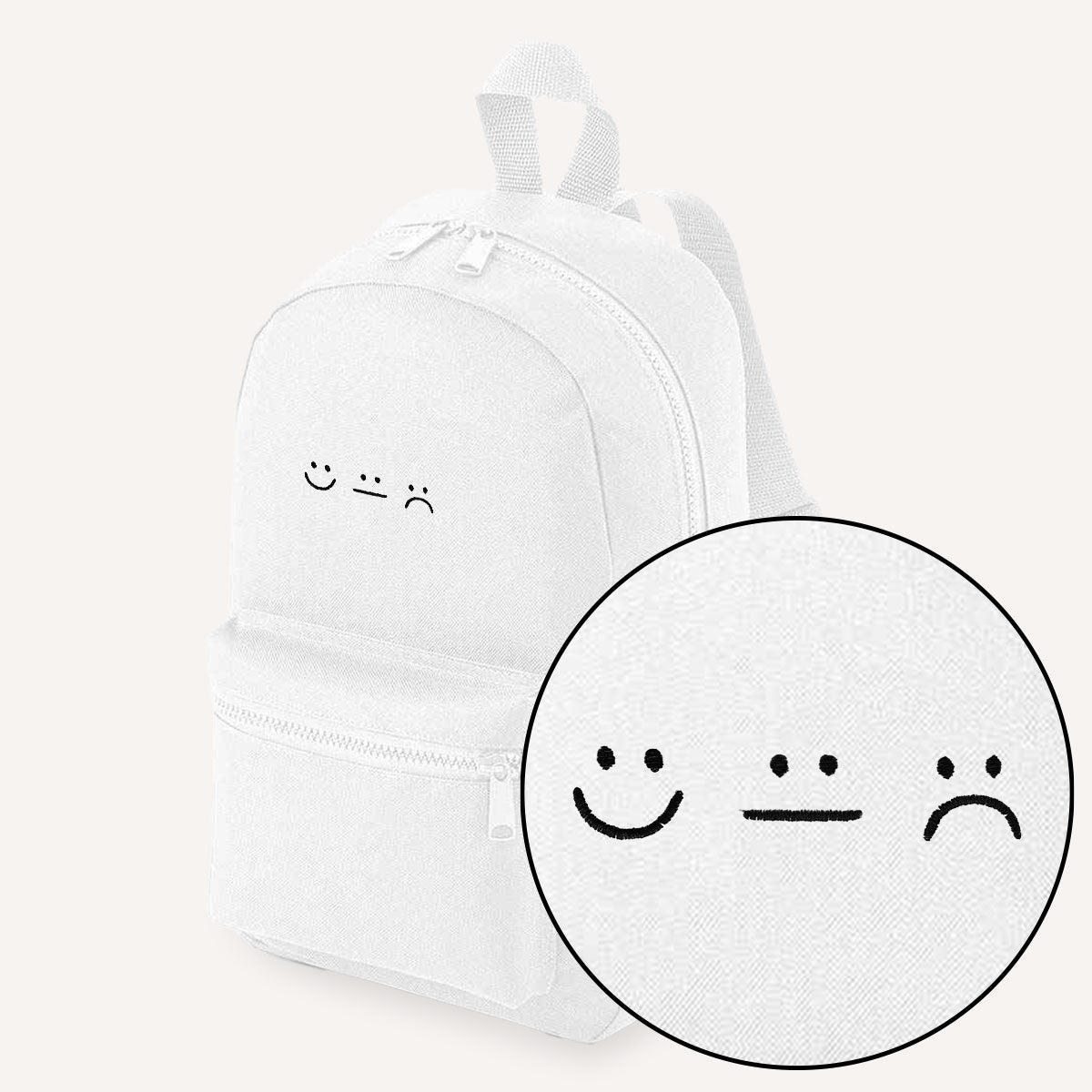 Smileys Embroidered Mini Backpack-Feminist Apparel, Feminist Gift, Feminist Mini Backpack, BG153-The Spark Company