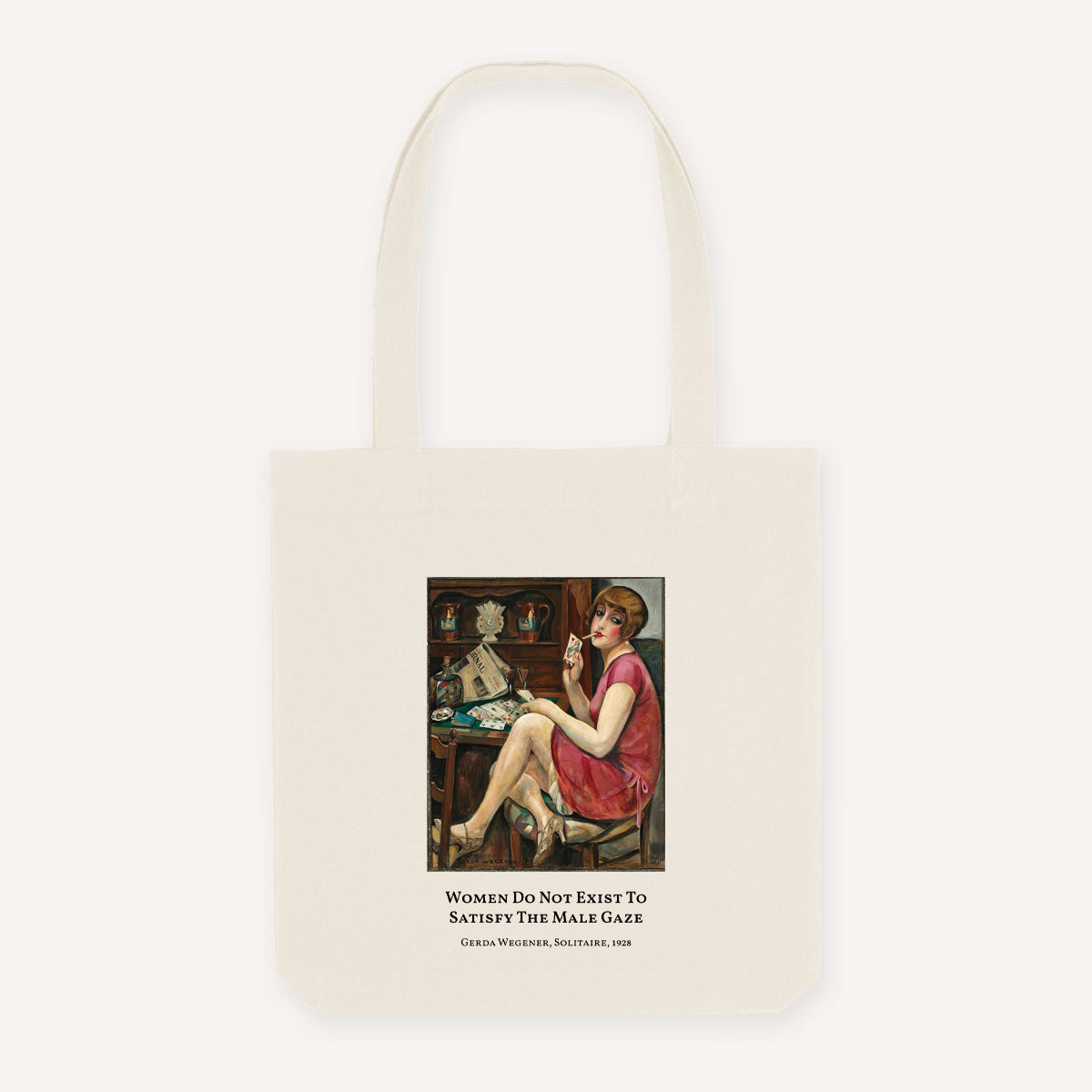 Solitaire by Gerda Wegener Strong As Hell Tote Bag-Feminist Apparel, Feminist Gift, Feminist Tote Bag-The Spark Company