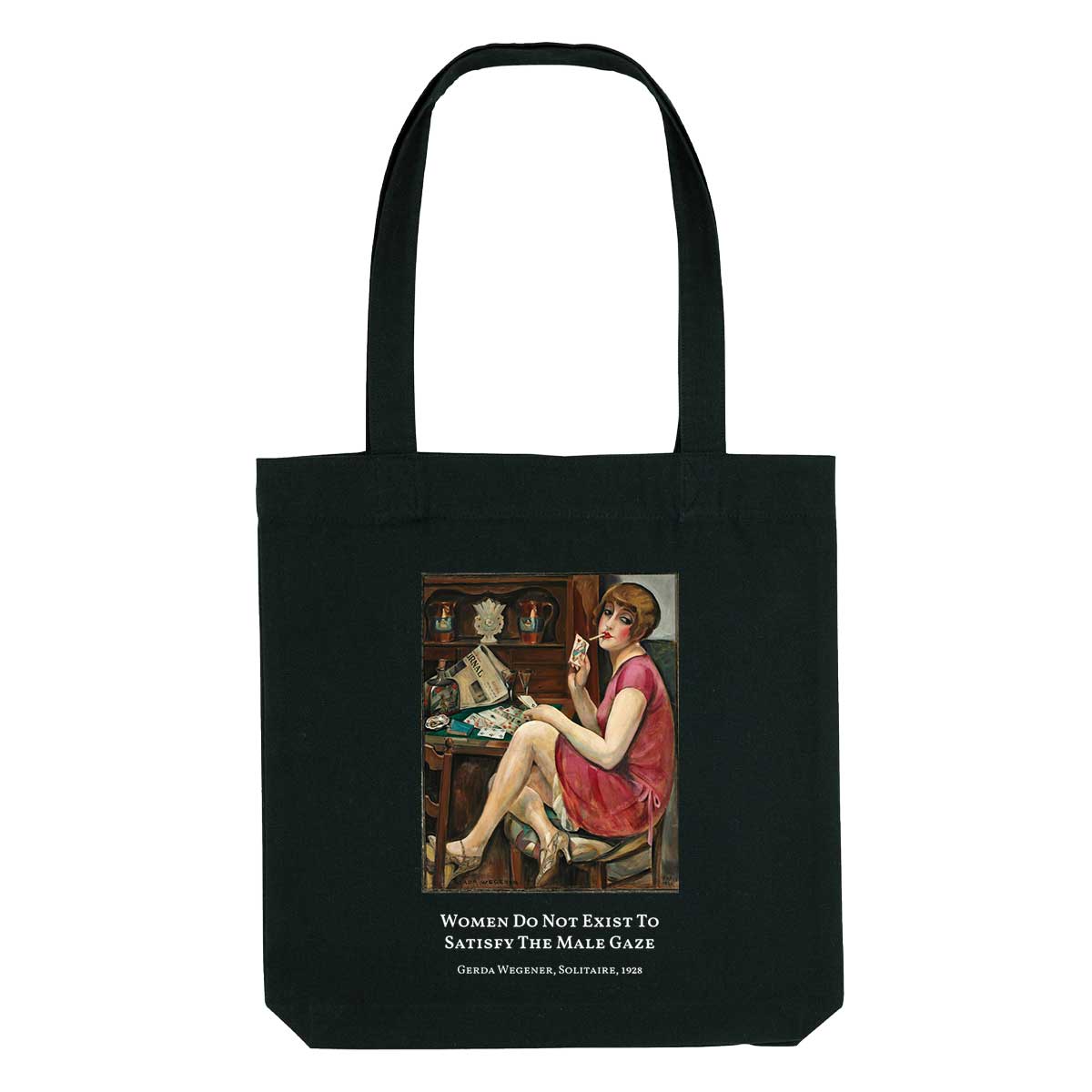 Solitaire by Gerda Wegener Strong As Hell Tote Bag-Feminist Apparel, Feminist Gift, Feminist Tote Bag-The Spark Company