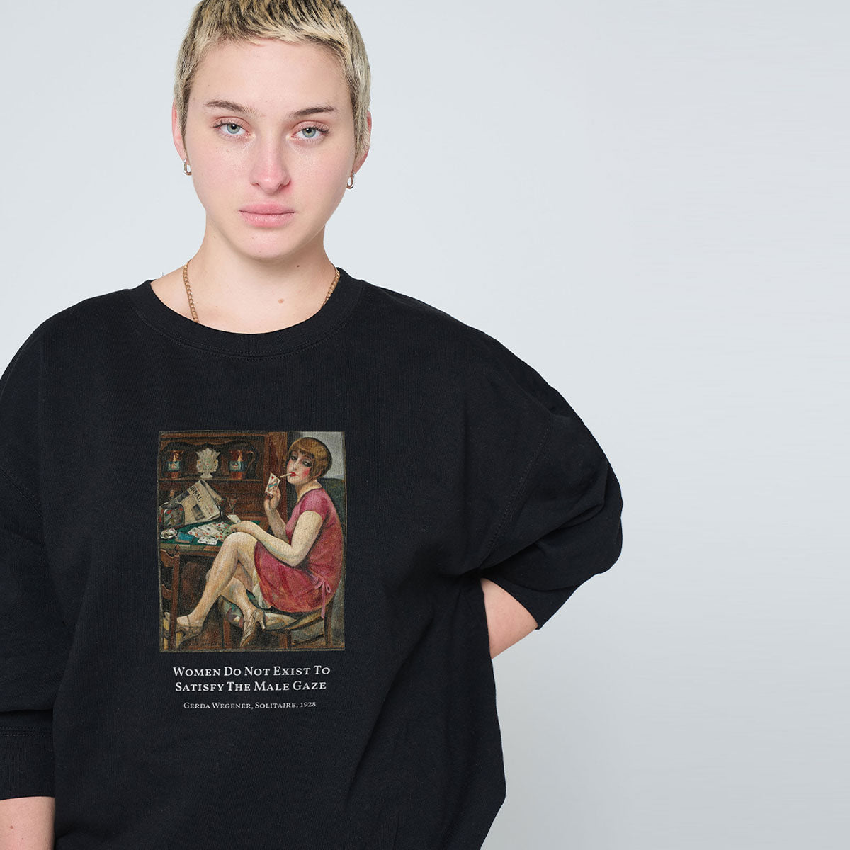 Solitaire by Gerda Wegener Sweatshirt-Feminist Apparel, Feminist Clothing, Feminist Sweatshirt, JH030-The Spark Company