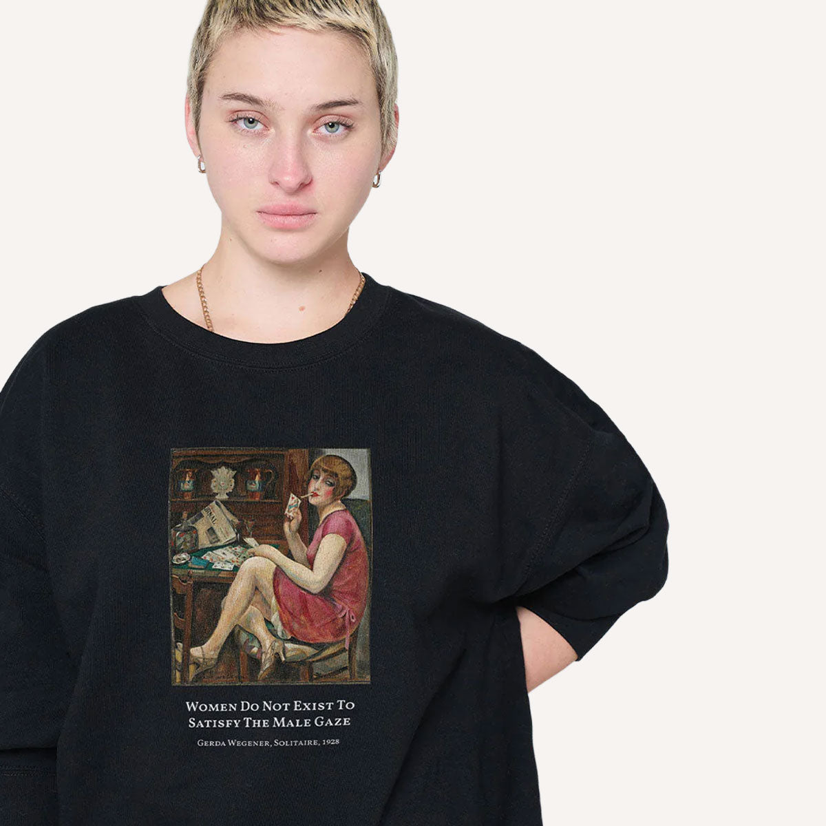 Solitaire by Gerda Wegener Sweatshirt-Feminist Apparel, Feminist Clothing, Feminist Sweatshirt, JH030-The Spark Company