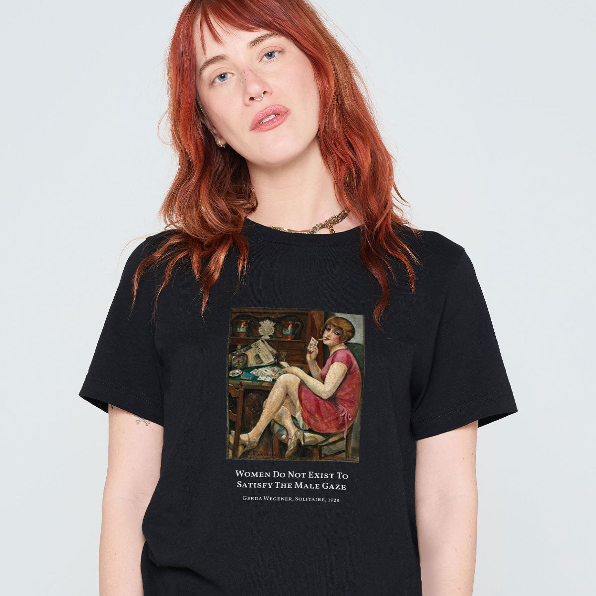 Solitaire by Gerda Wegener T-Shirt-Feminist Apparel, Feminist Clothing, Feminist T Shirt, BC3001-The Spark Company