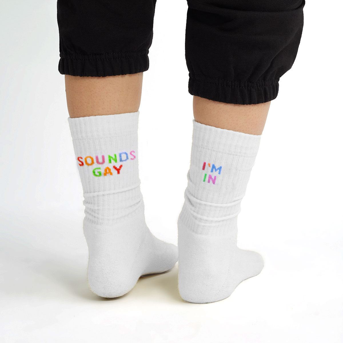Sounds Gay I'm In Socks-LGBT Apparel, LGBT Gift, LGBT Socks-The Spark Company