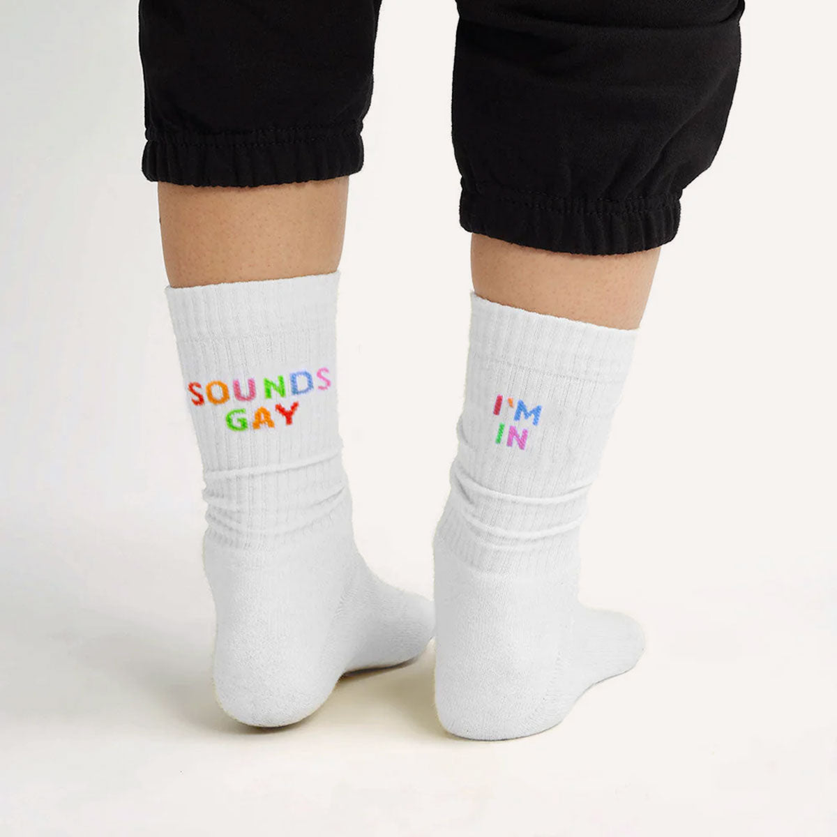 Sounds Gay I'm In Socks-LGBT Apparel, LGBT Gift, LGBT Socks-The Spark Company