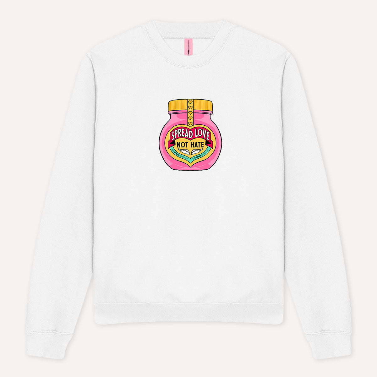 Spread Love Not Hate Sweatshirt-Feminist Apparel, Feminist Clothing, Feminist Sweatshirt, JH030-The Spark Company