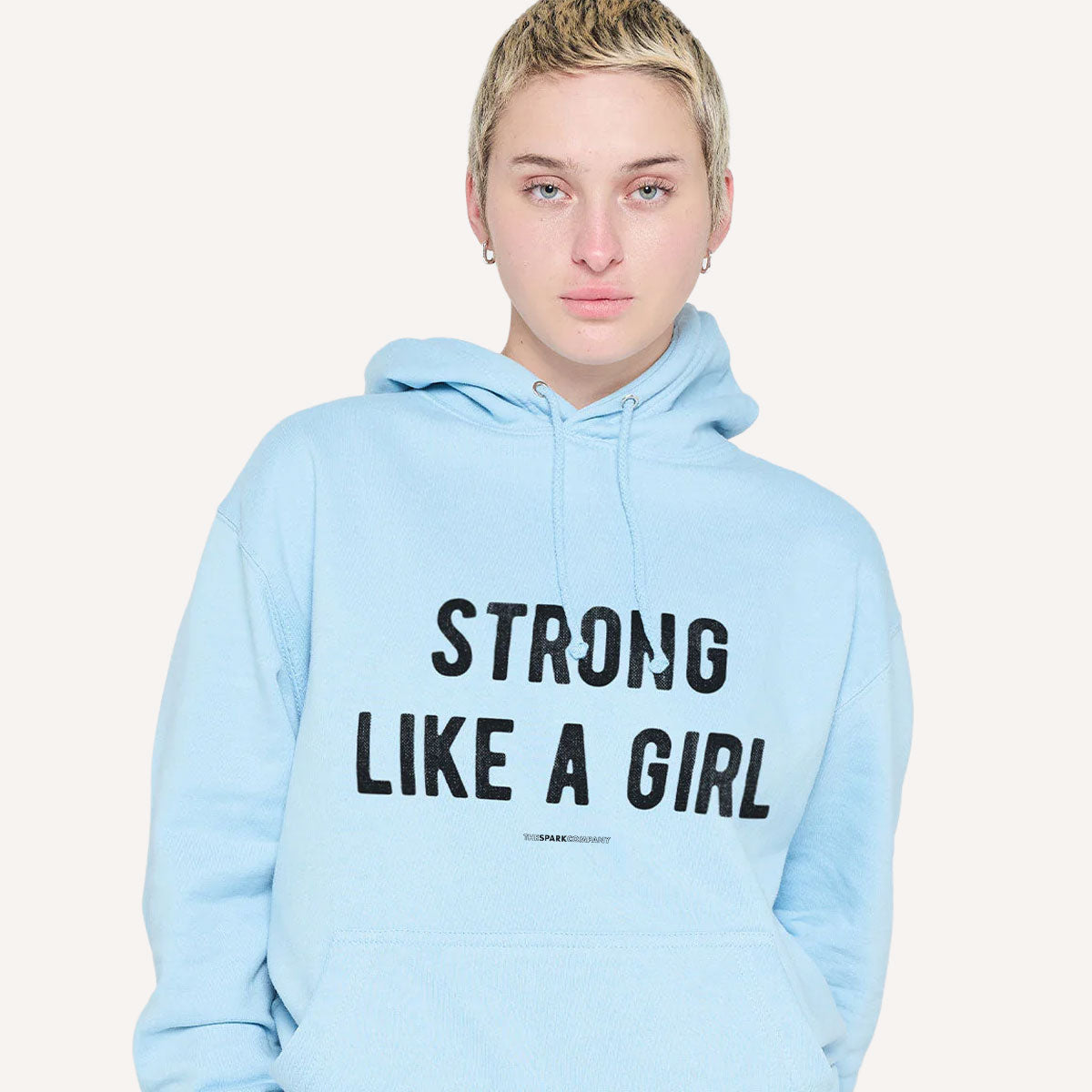 Strong Like A Girl Hoodie-Feminist Apparel, Feminist Clothing, Feminist Hoodie, JH001-The Spark Company