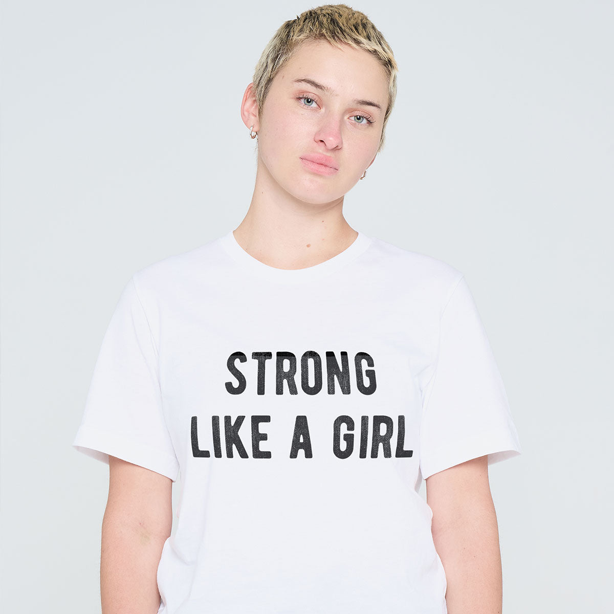 Strong Like A Girl T-Shirt-Feminist Apparel, Feminist Clothing, Feminist T Shirt, BC3001-The Spark Company