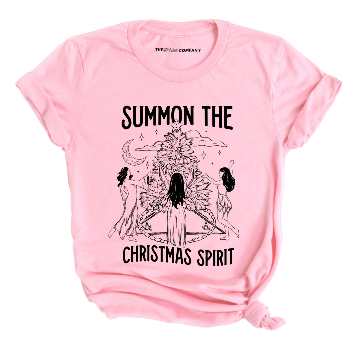 Summon The Christmas Spirit Ugly Christmas T-Shirt-Feminist Apparel, Feminist Clothing, Feminist T Shirt, BC3001-The Spark Company