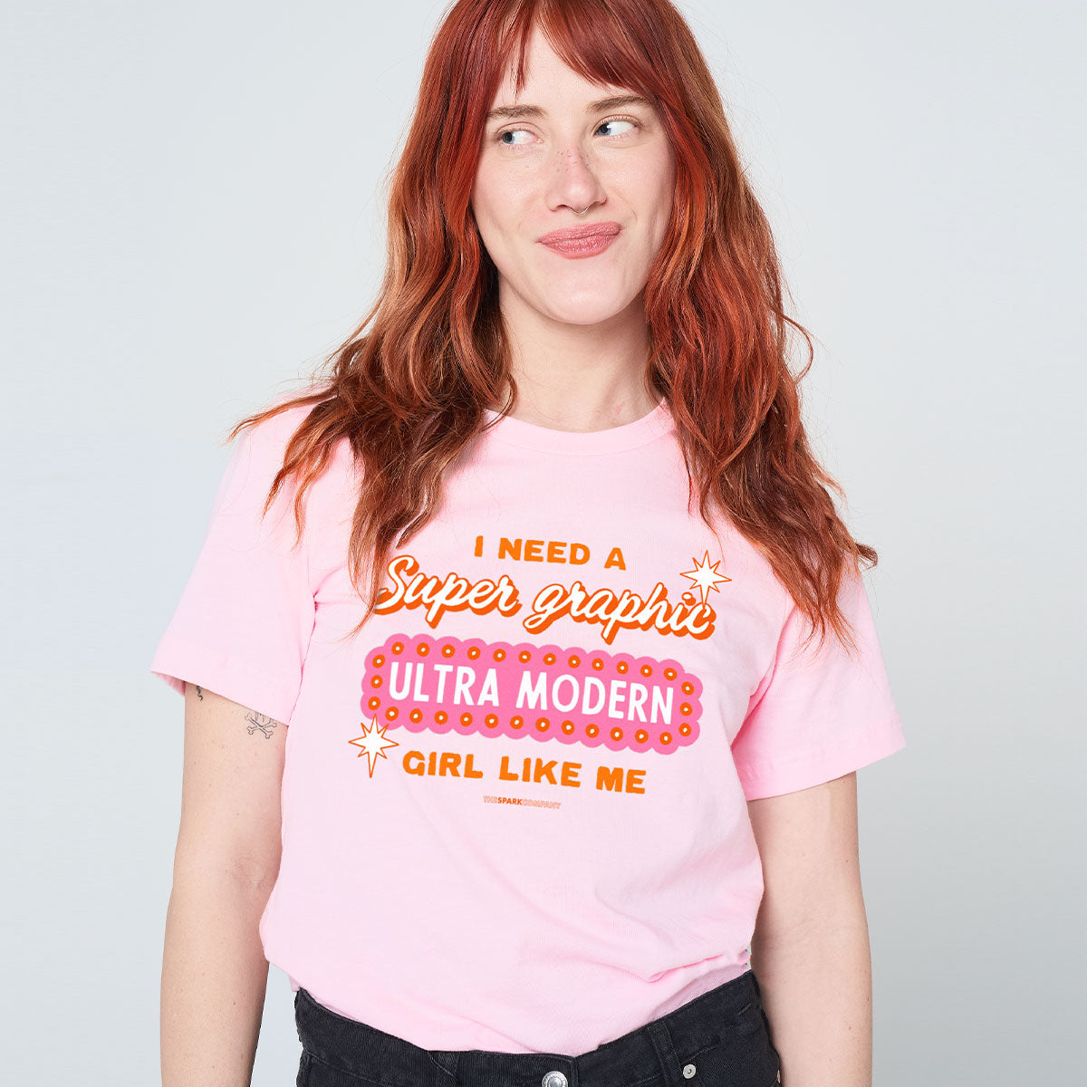 Super Graphic Ultra Modern Girl T-Shirt-Feminist Apparel, Feminist Clothing, Feminist T Shirt, BC3001-The Spark Company