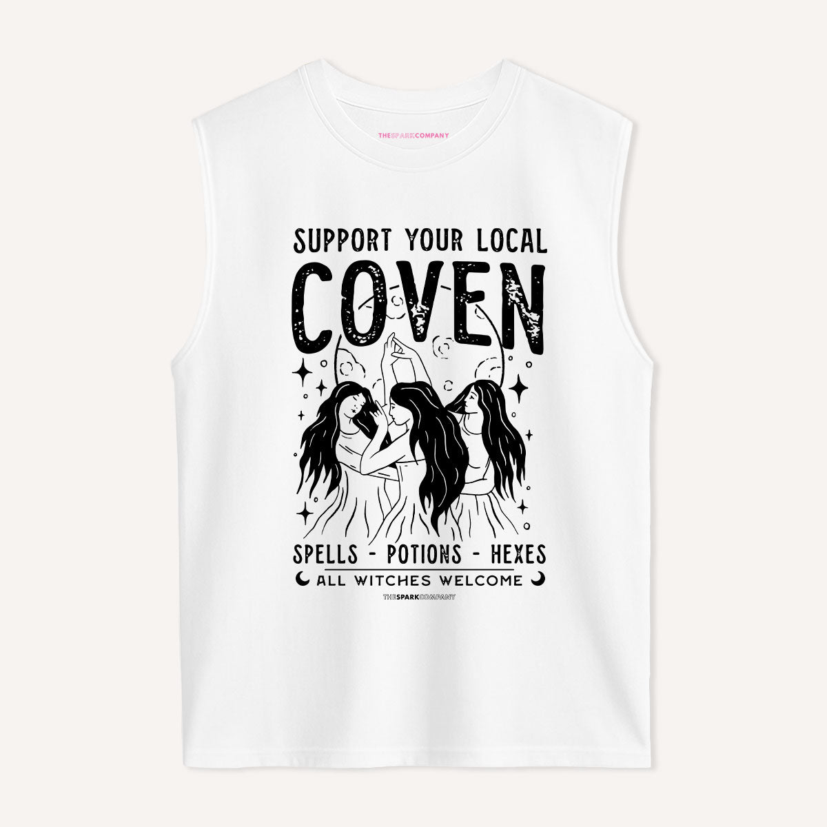 Support Your Local Coven Sleeveless T-Shirt-Feminist Apparel, Feminist Clothing, Feminist Sleeveless T Shirt, EP01S-The Spark Company