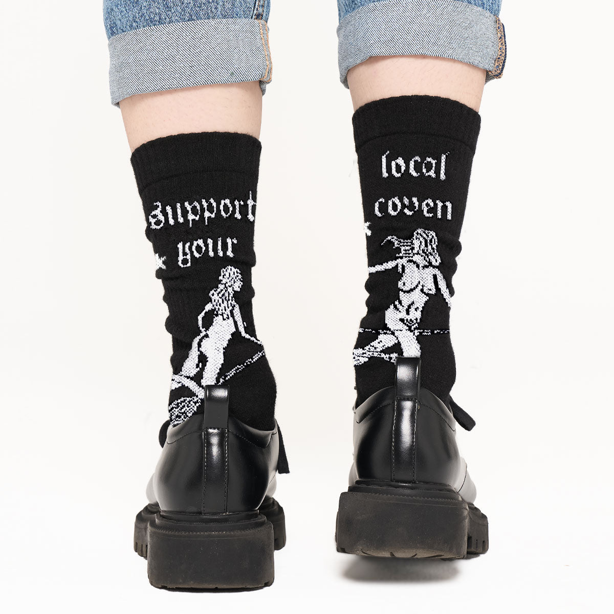 Support Your Local Coven Socks-Feminist Apparel, Feminist Clothing, Feminist Socks-The Spark Company