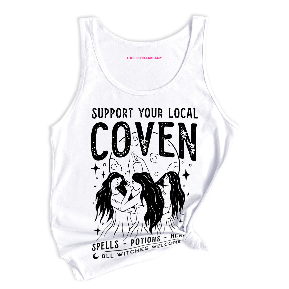 Support Your Local Coven Tank Top-Feminist Apparel, Feminist Clothing, Feminist Tank, 03980-The Spark Company