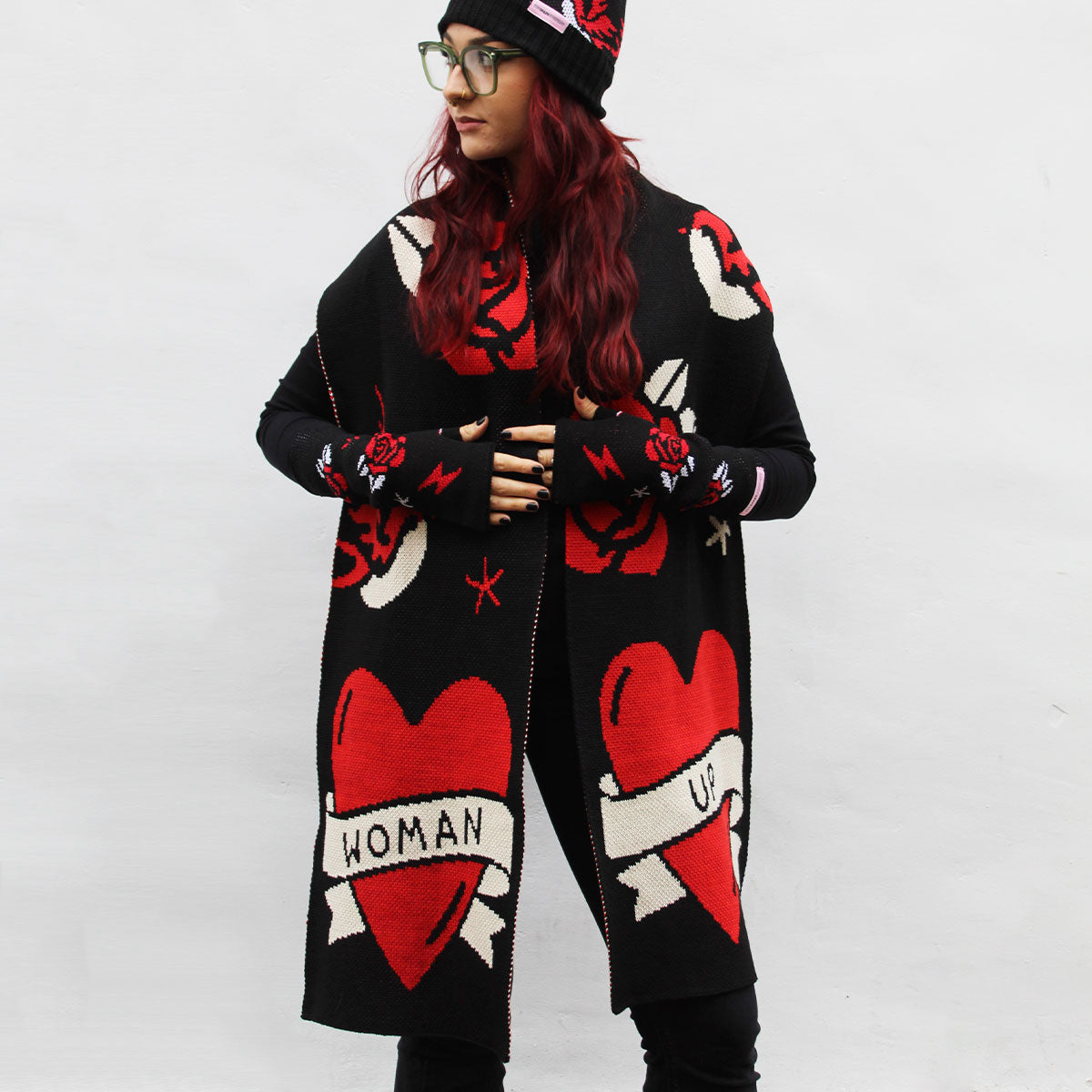 Tattoo 'Woman Up' Knitted Set-Feminist Apparel, Feminist Clothing, Feminist Bundle-The Spark Company