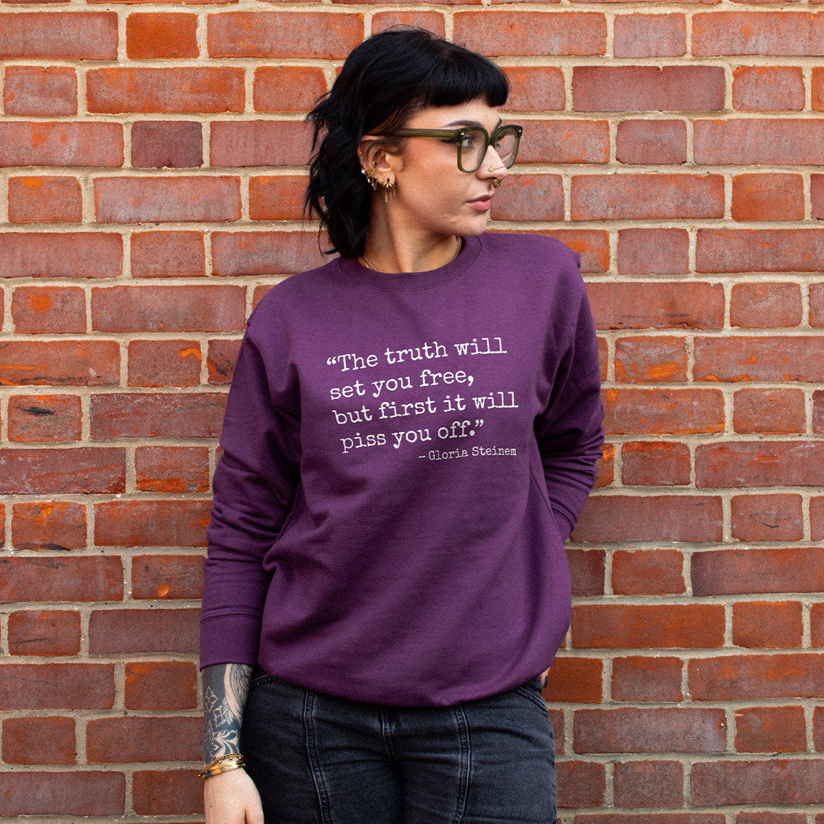 The Truth Will Set You Free Sweatshirt-Feminist Apparel, Feminist Clothing, Feminist Sweatshirt, JH030-The Spark Company
