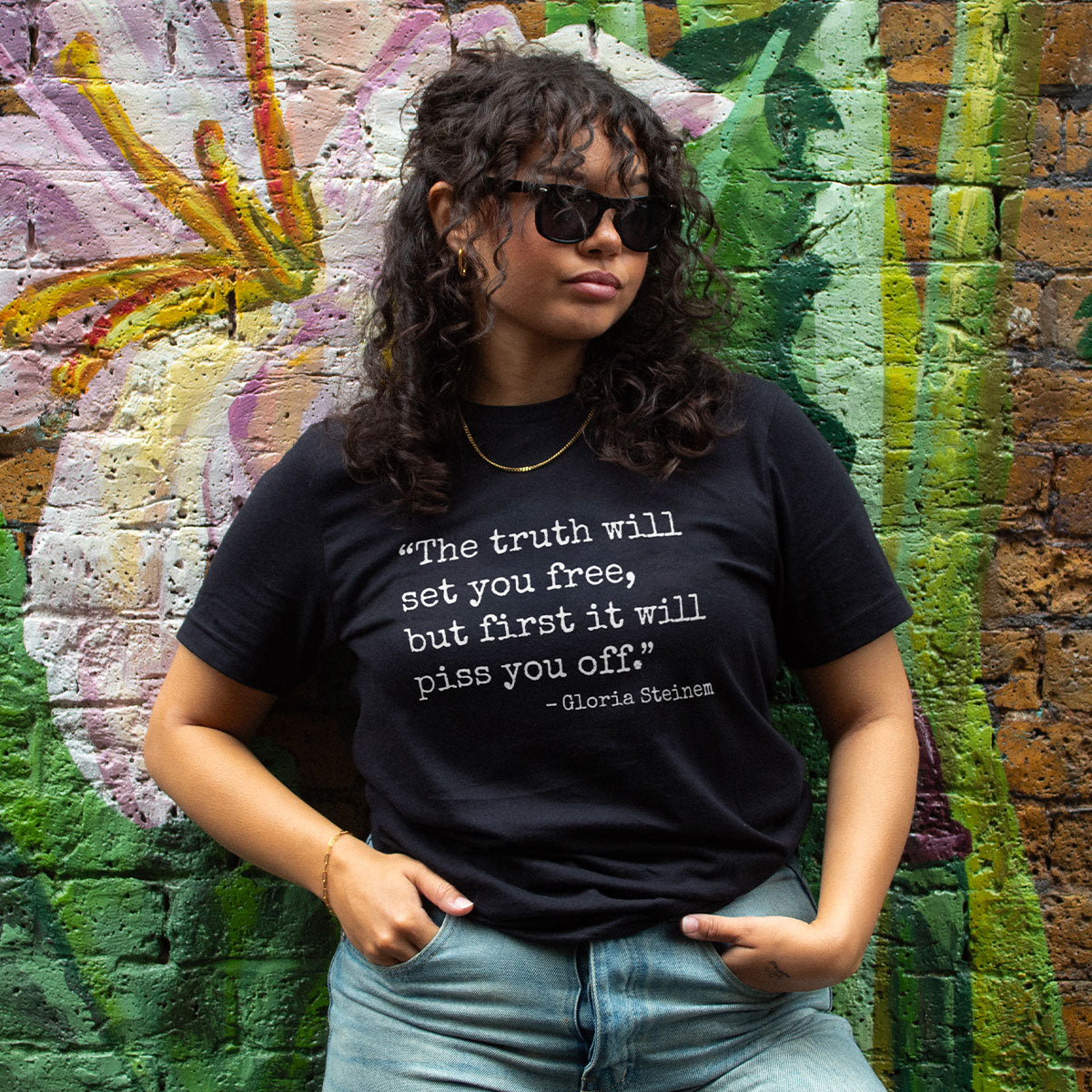 The Truth Will Set You Free T-Shirt-Feminist Apparel, Feminist Clothing, Feminist T Shirt, BC3001-The Spark Company