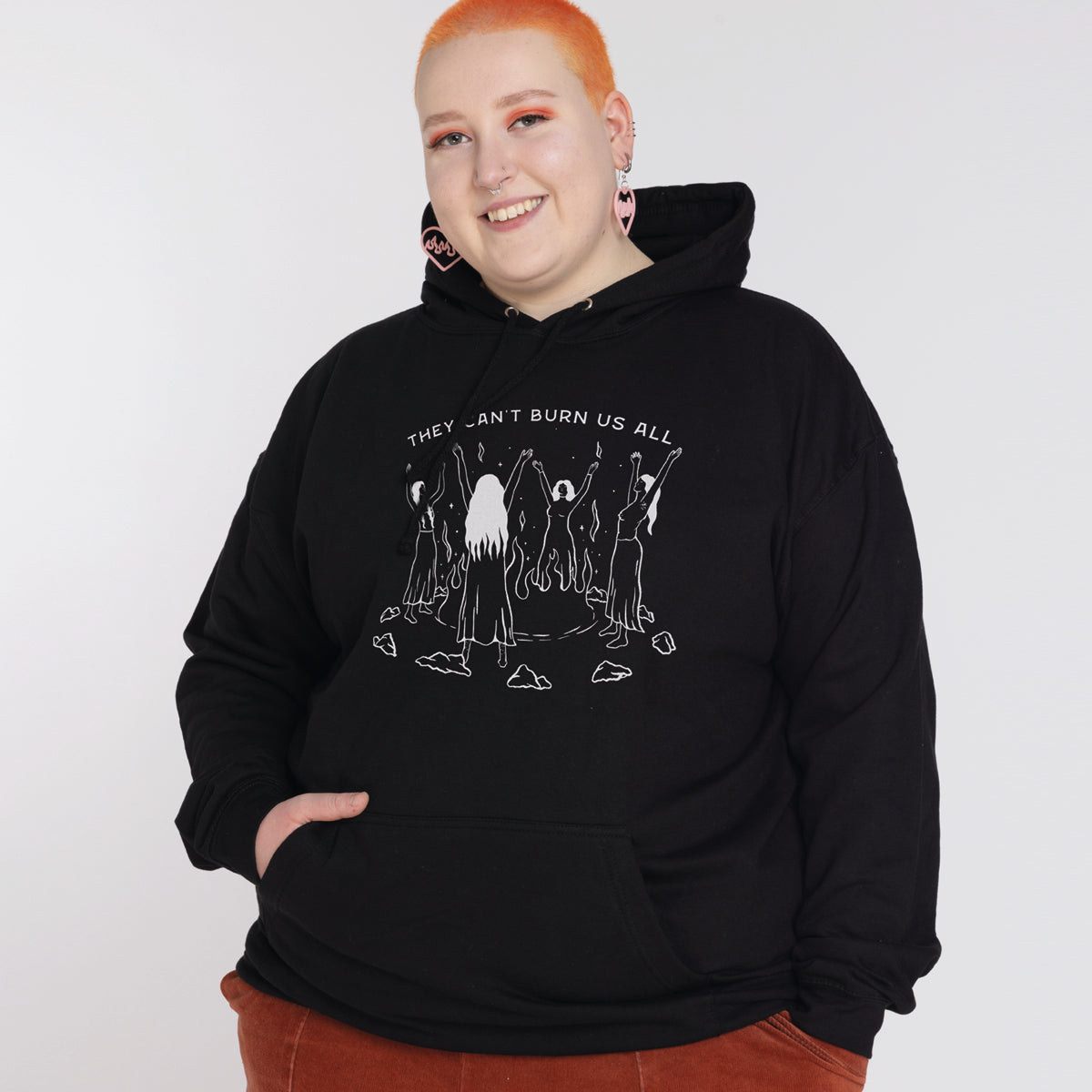 They Can't Burn Us All Hoodie-Feminist Apparel, Feminist Clothing, Feminist Hoodie, JH001-The Spark Company