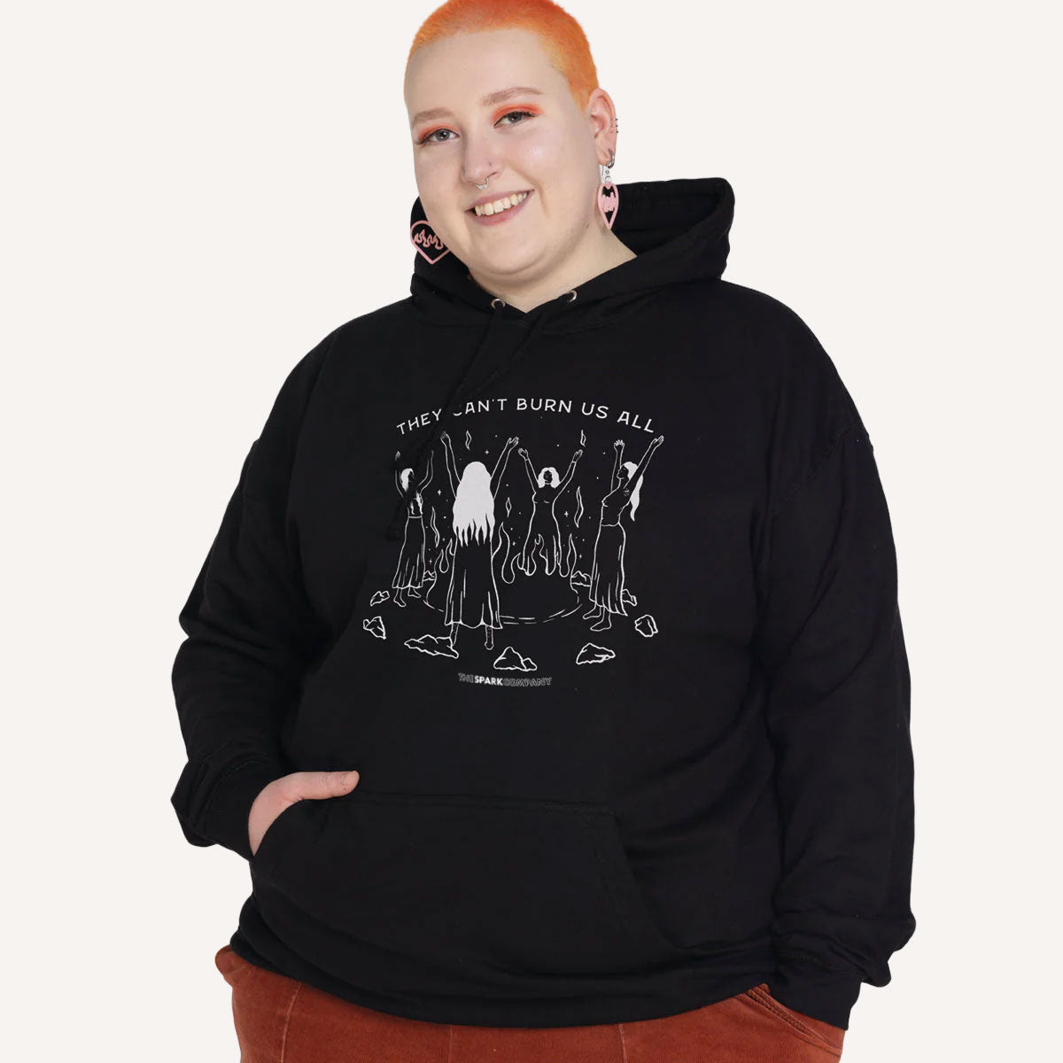 They Can't Burn Us All Hoodie-Feminist Apparel, Feminist Clothing, Feminist Hoodie, JH001-The Spark Company