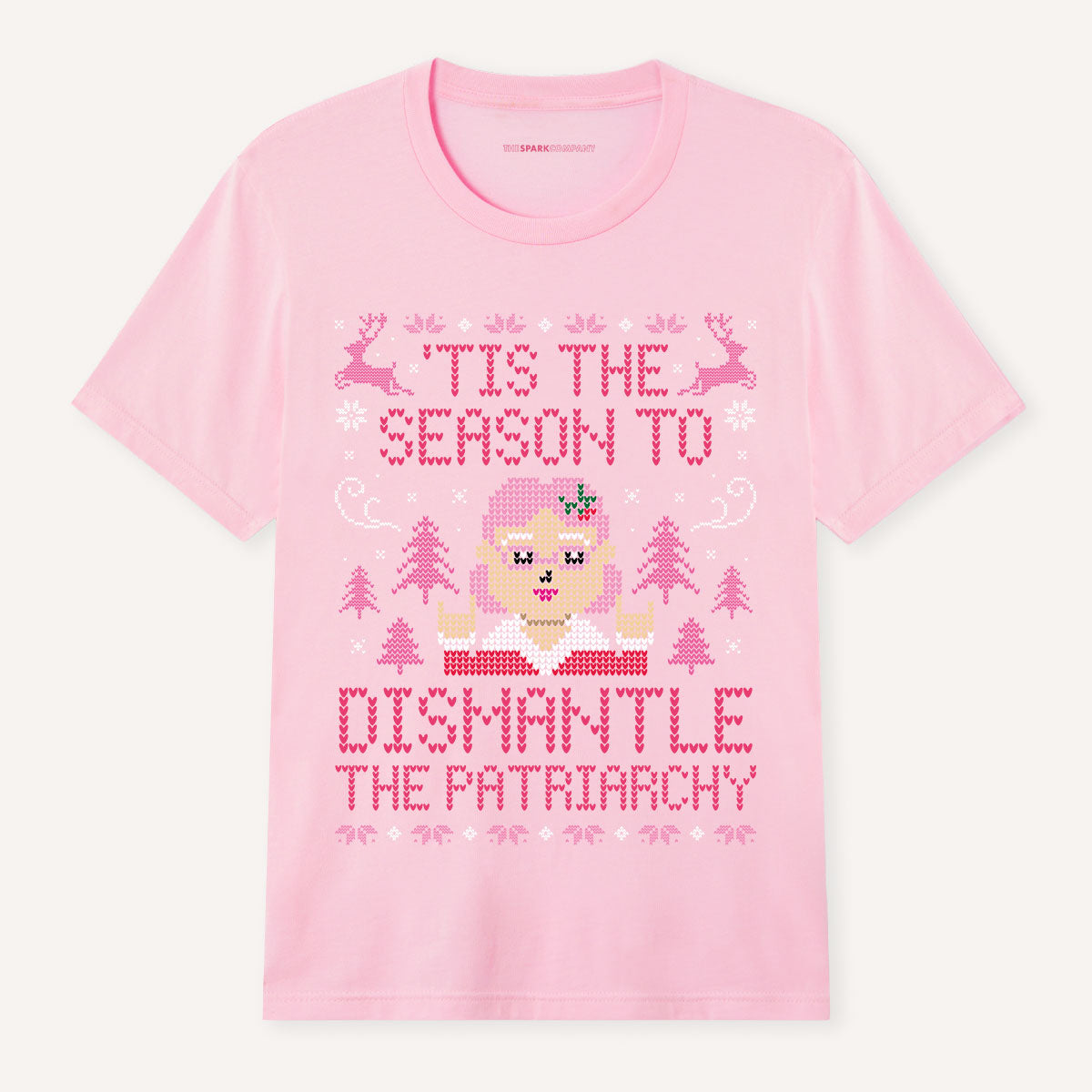 Tis The Season To Dismantle The Patriarchy Ugly Christmas T-Shirt-Feminist Apparel, Feminist Clothing, Feminist T Shirt, BC3001-The Spark Company