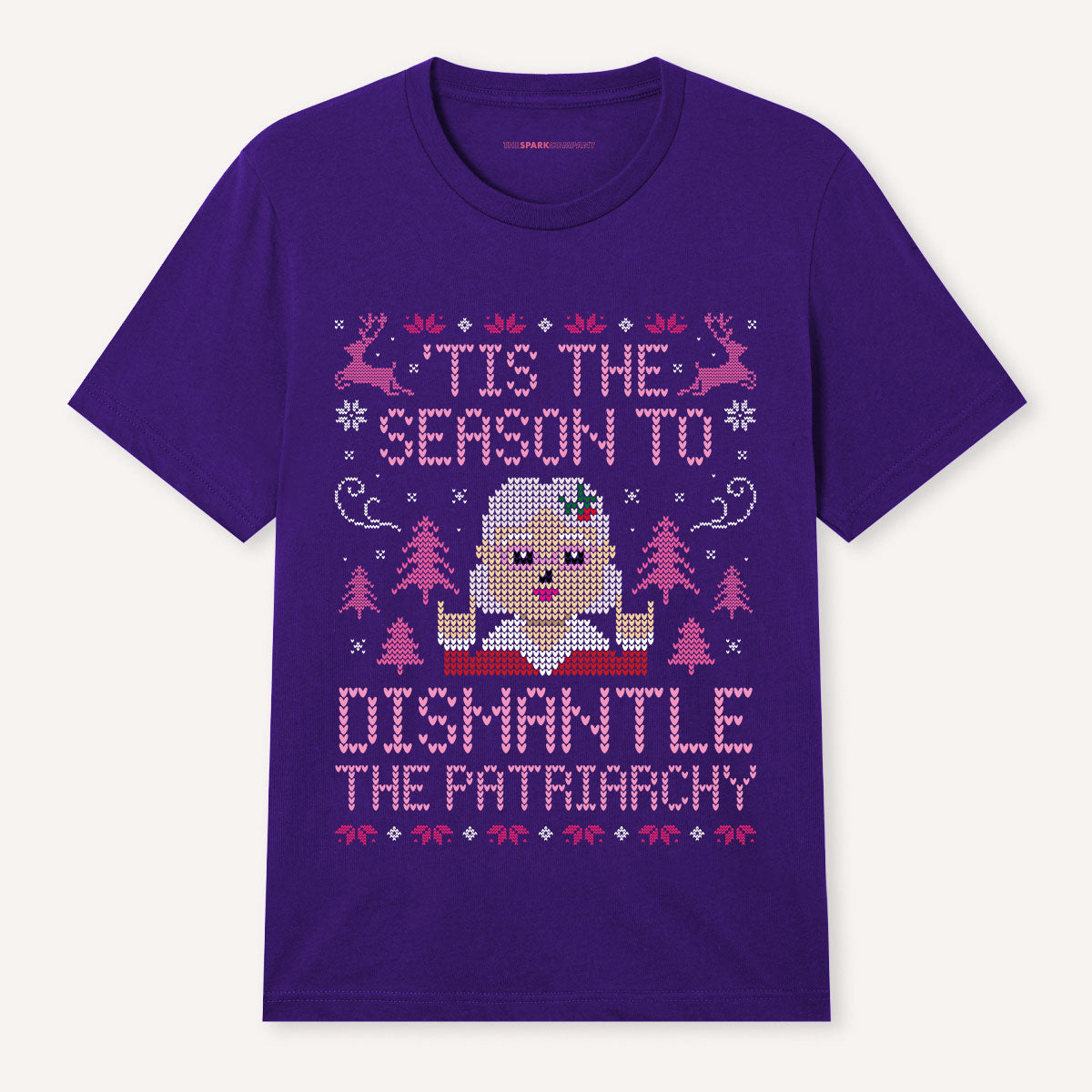 Tis The Season To Dismantle The Patriarchy Ugly Christmas T-Shirt-Feminist Apparel, Feminist Clothing, Feminist T Shirt, BC3001-The Spark Company