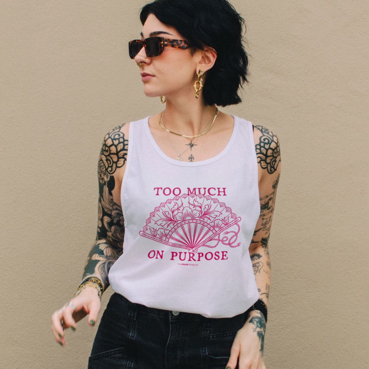 Too Much On Purpose Tank Top-Feminist Apparel, Feminist Clothing, Feminist Tank, 03980-The Spark Company