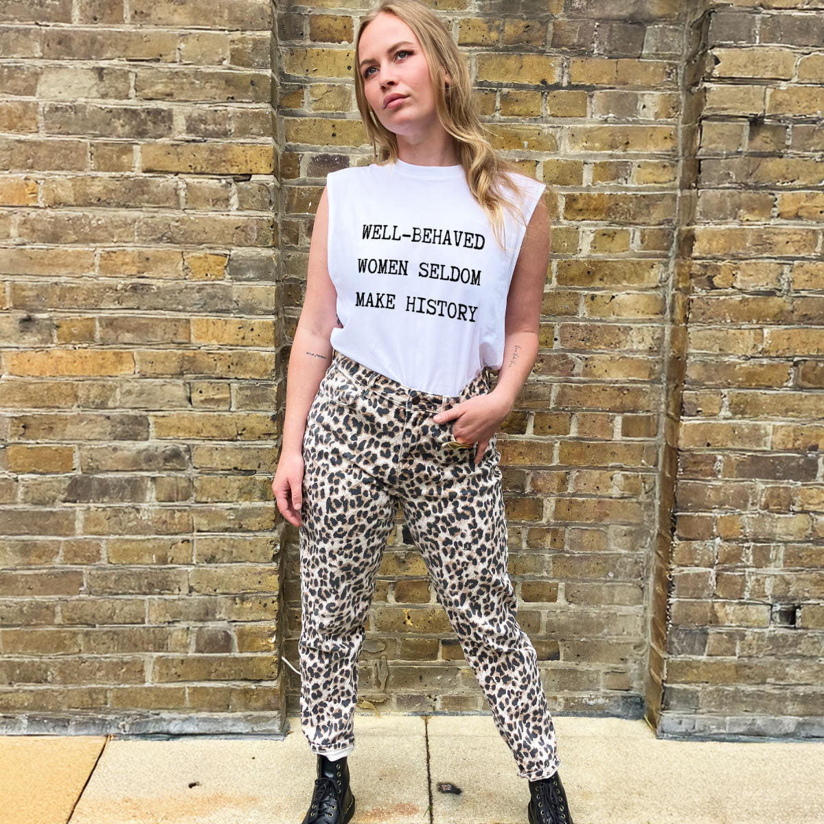 Well Behaved Women Seldom Make History Sleeveless T-Shirt-Feminist Apparel, Feminist Clothing, Feminist Sleeveless T Shirt, EP01S-The Spark Company