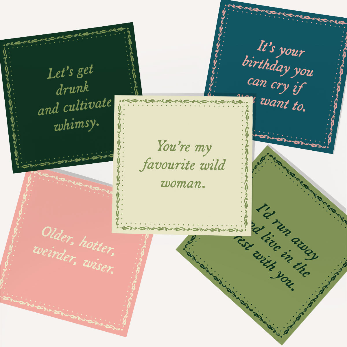 Wild Woman Greeting Cards (5 Pack)-Feminist Apparel, Feminist Gift, Feminist Greeting Cards-The Spark Company