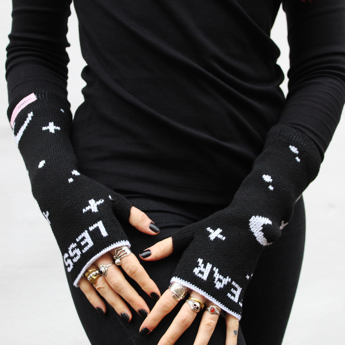 Witch 'Fearless' Fingerless Wrist Warmers-Feminist Apparel, Feminist Clothing, Feminist Fingerless Wrist Warmers-The Spark Company