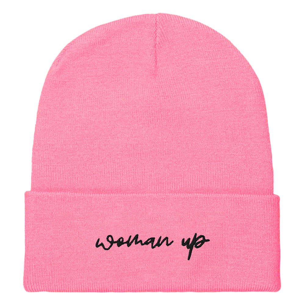 Woman Up Embroidered Beanie Hat-Feminist Apparel, Feminist Gift, Feminist Cuffed Beanie Hat, BB45-The Spark Company